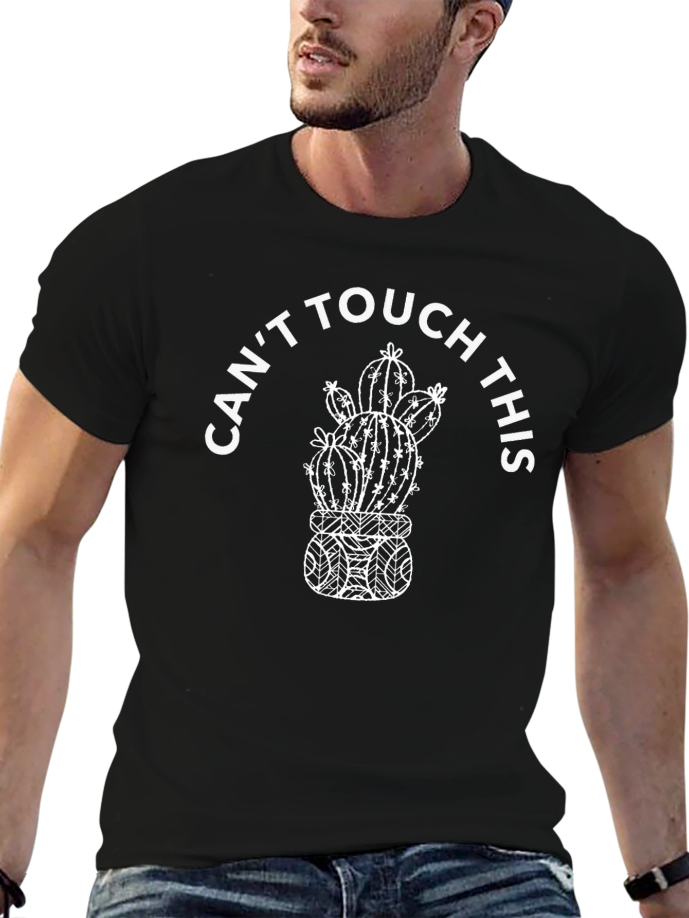 Black Can't Touch This Cactus Graphic Tee - Black view 6