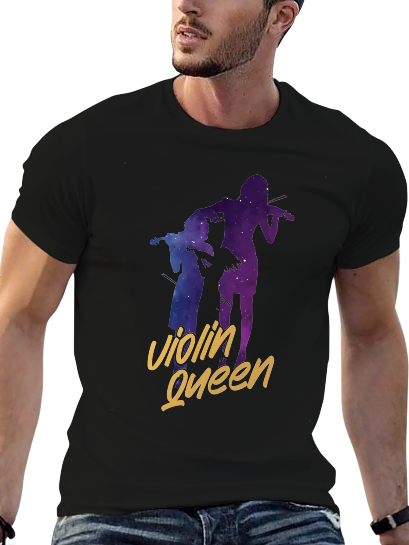 Black Violin Queen Black T-Shirt - Music Lover Tee view 6