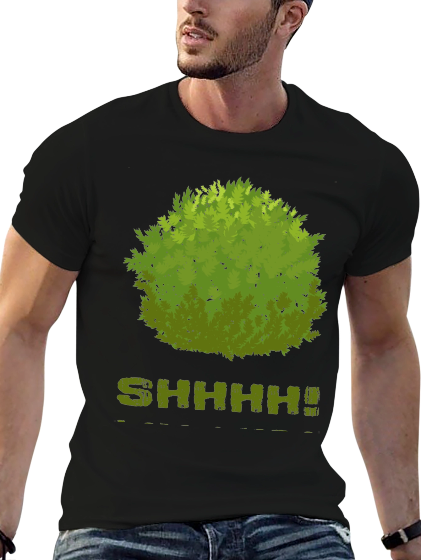 Black Shhhhh! Bush Graphic T-Shirt - Soft Cotton Blend view 6