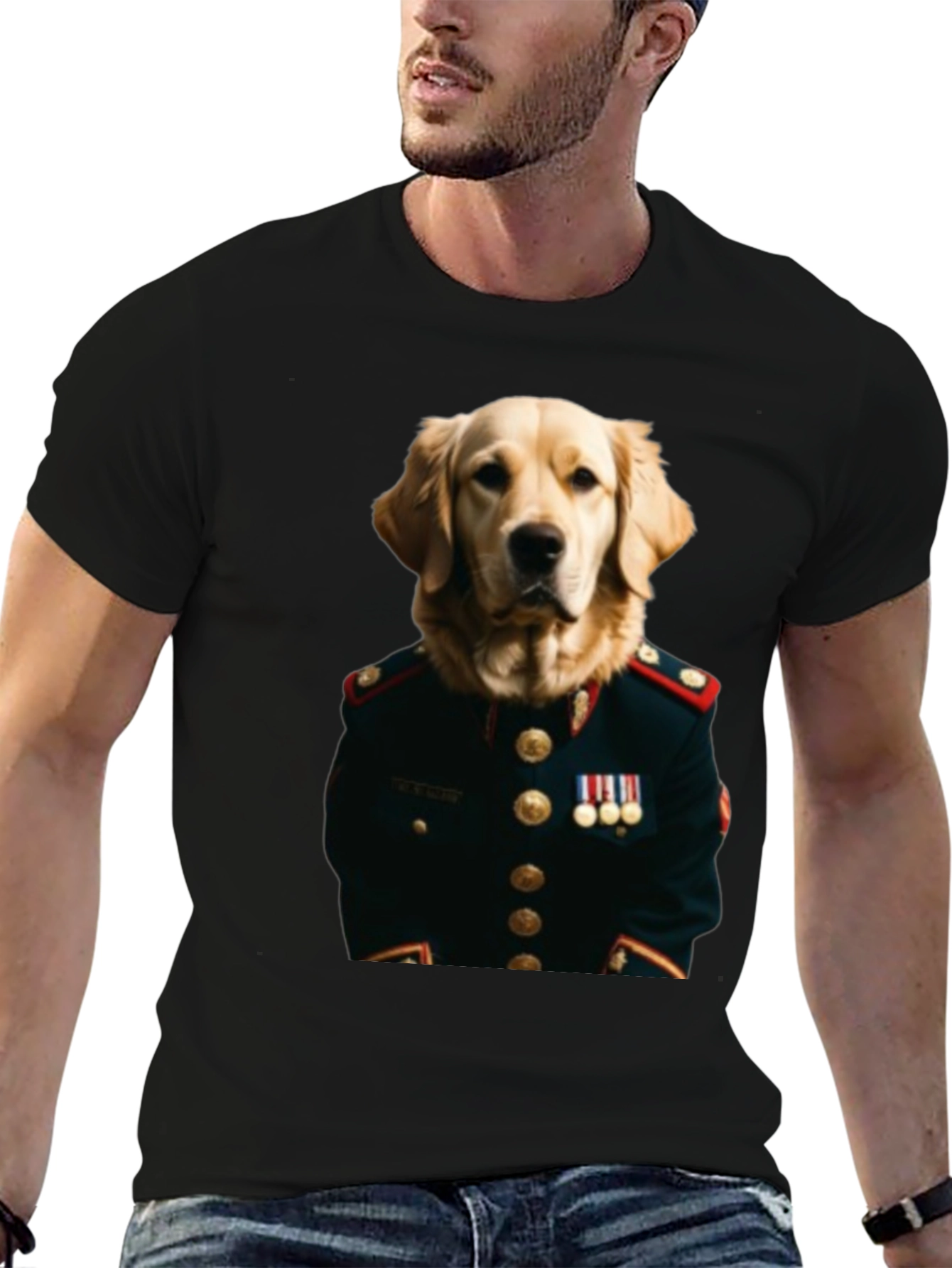 Black Dog General Graphic Tee - Unique Animal Lover Shirt view 6