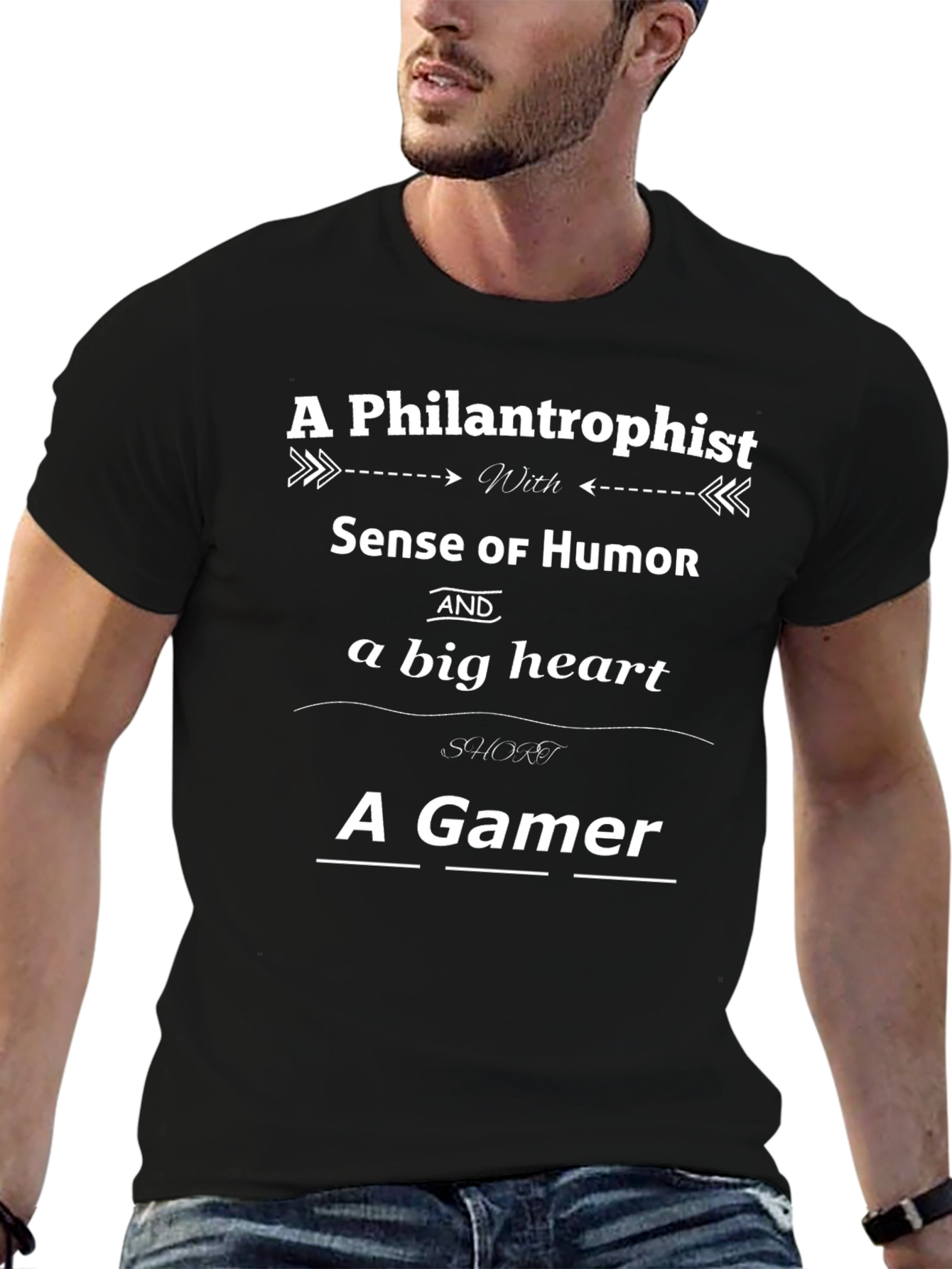 Black Philanthropist Gamer Graphic Tee - Soft Cotton Blend view 6