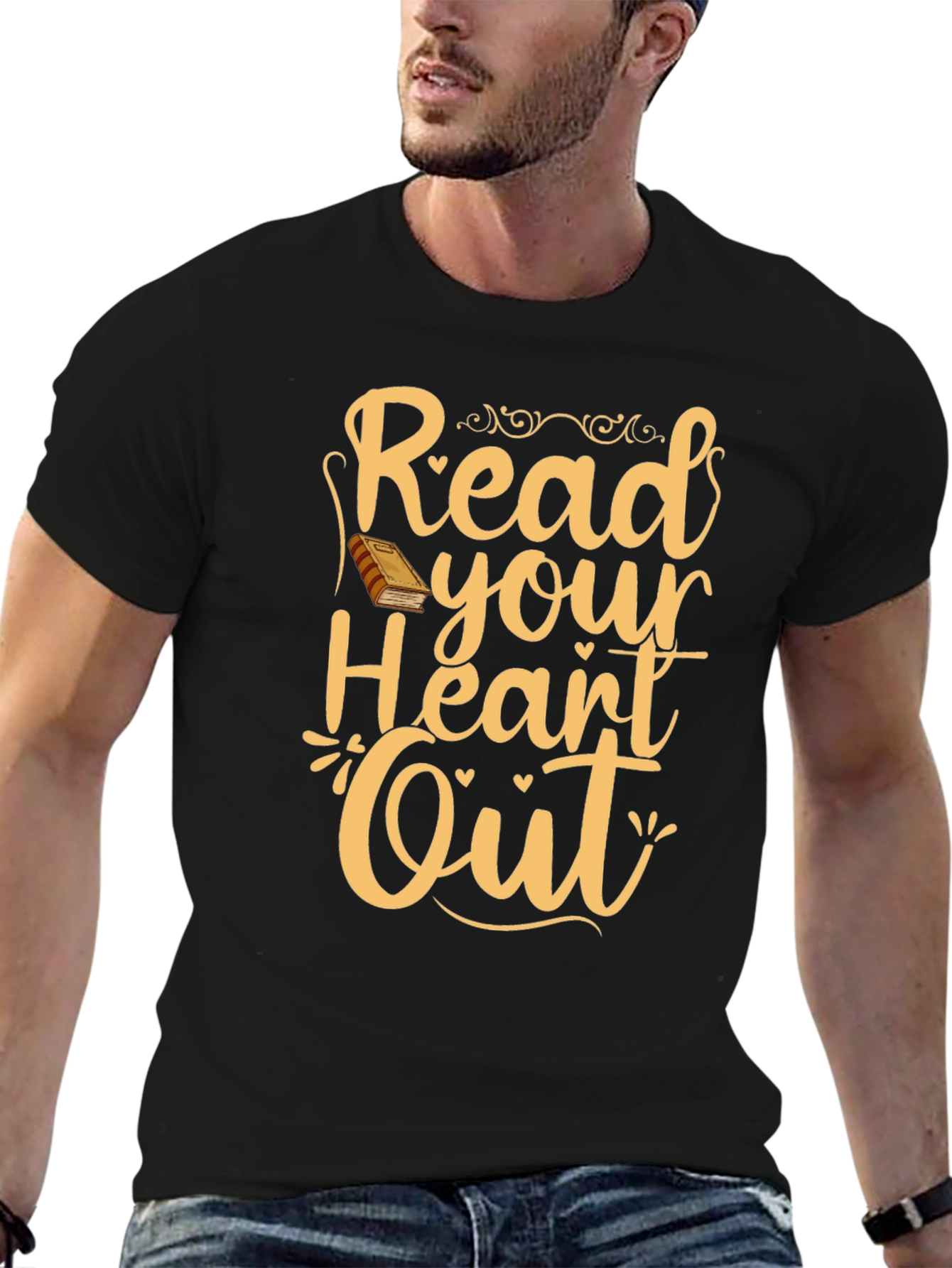Black Read Your Heart Out T-Shirt - Book Lover Tee view 6