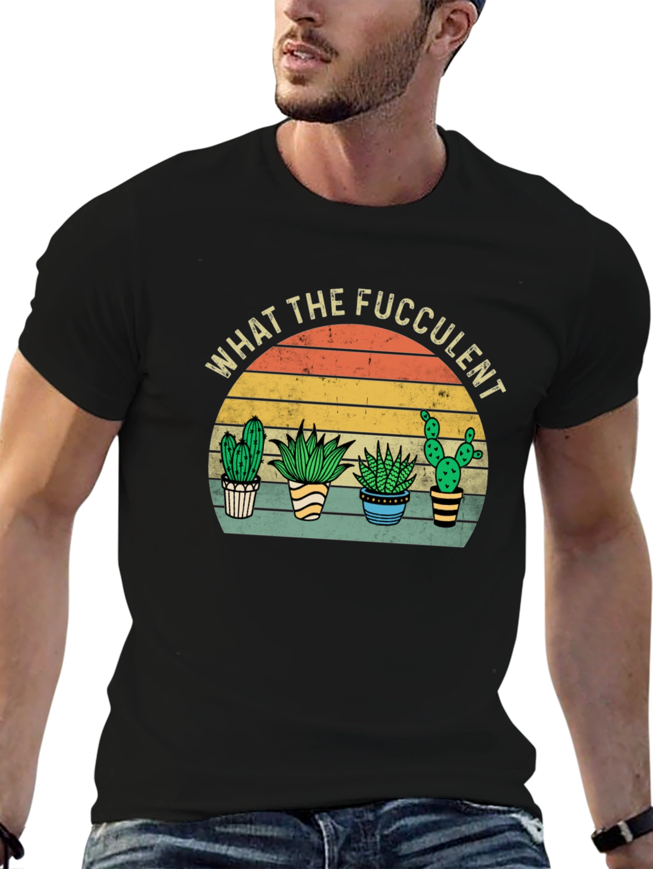 Black What the Fucculent T-Shirt view 6