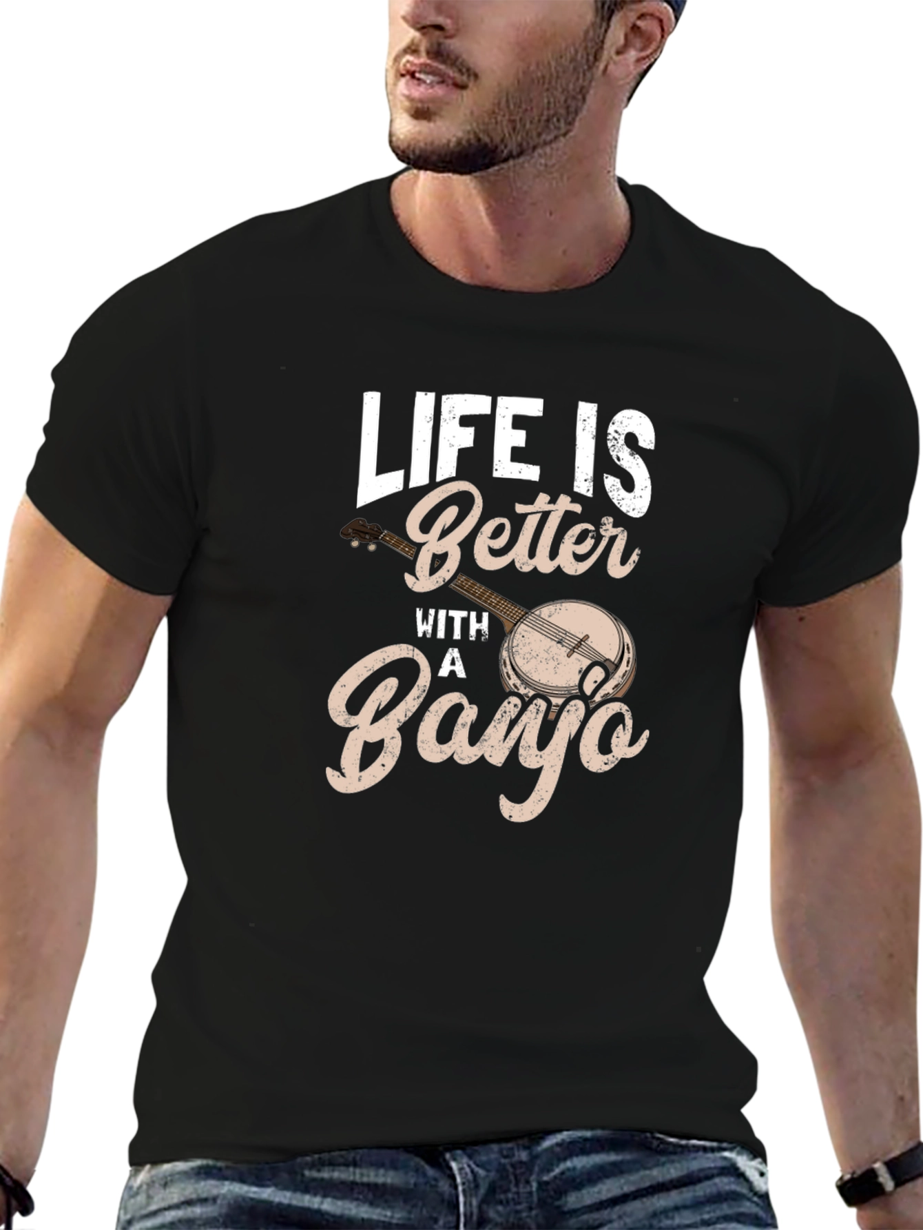 Black Life is Better With a Banjo Graphic Tee view 6