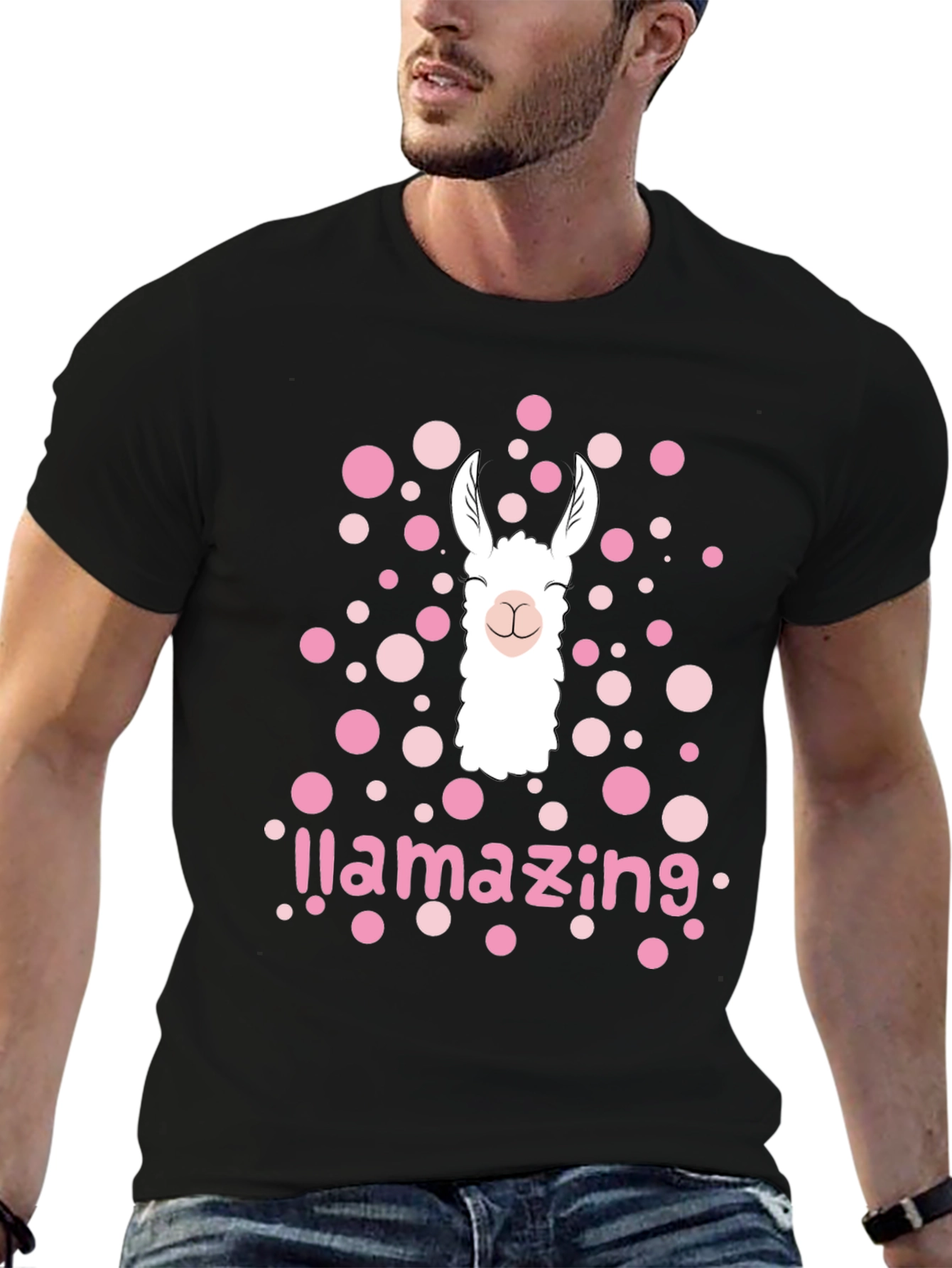 Black Llamazing Graphic Tee - Cute Llama T-Shirt view 6