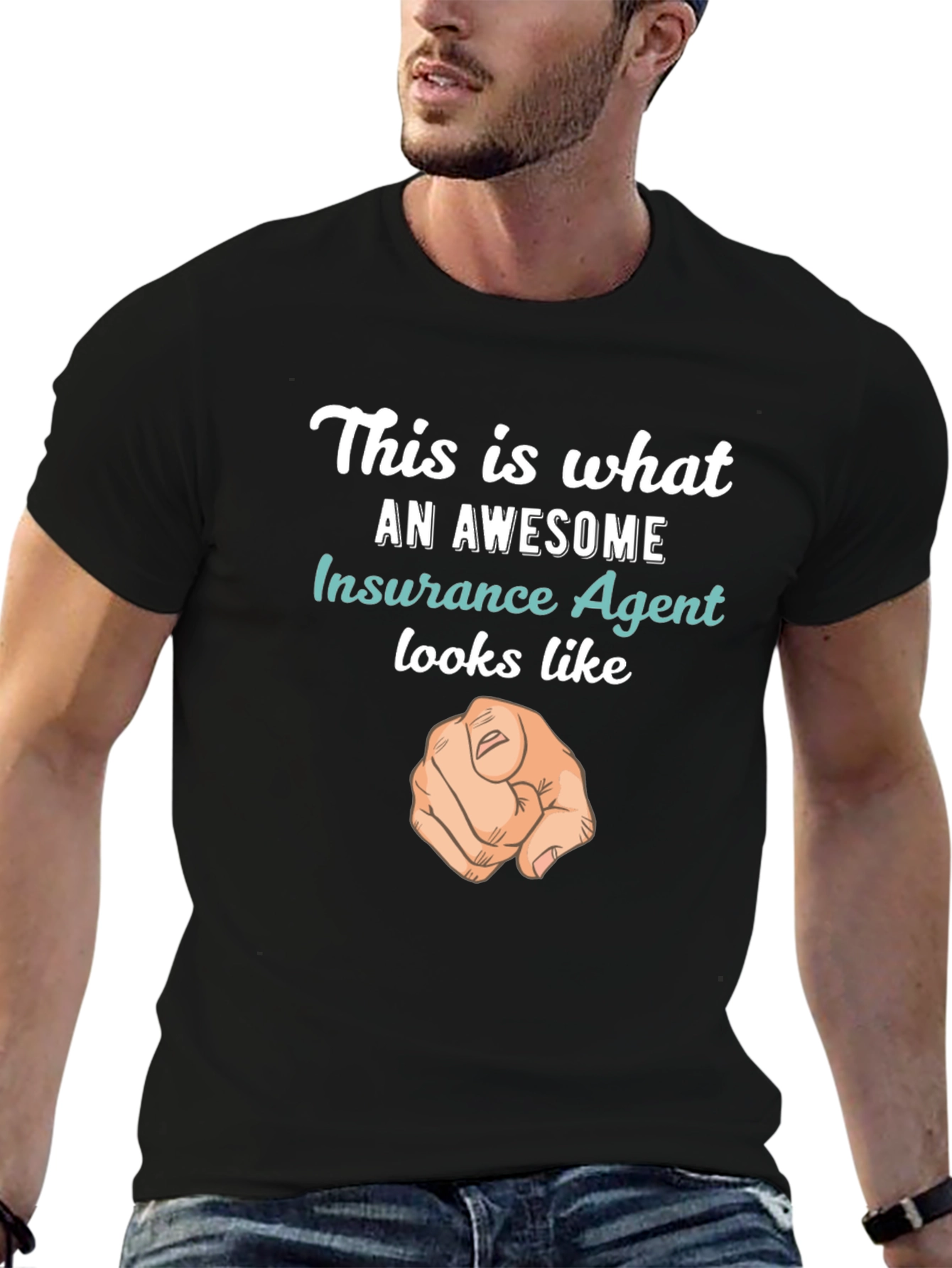 Black Awesome Insurance Agent T-Shirt, Novelty Tee view 6