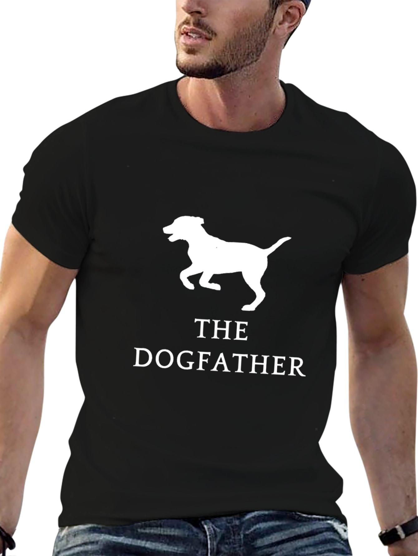 Black The Dogfather T-Shirt - Funny Dog Lover Tee view 6