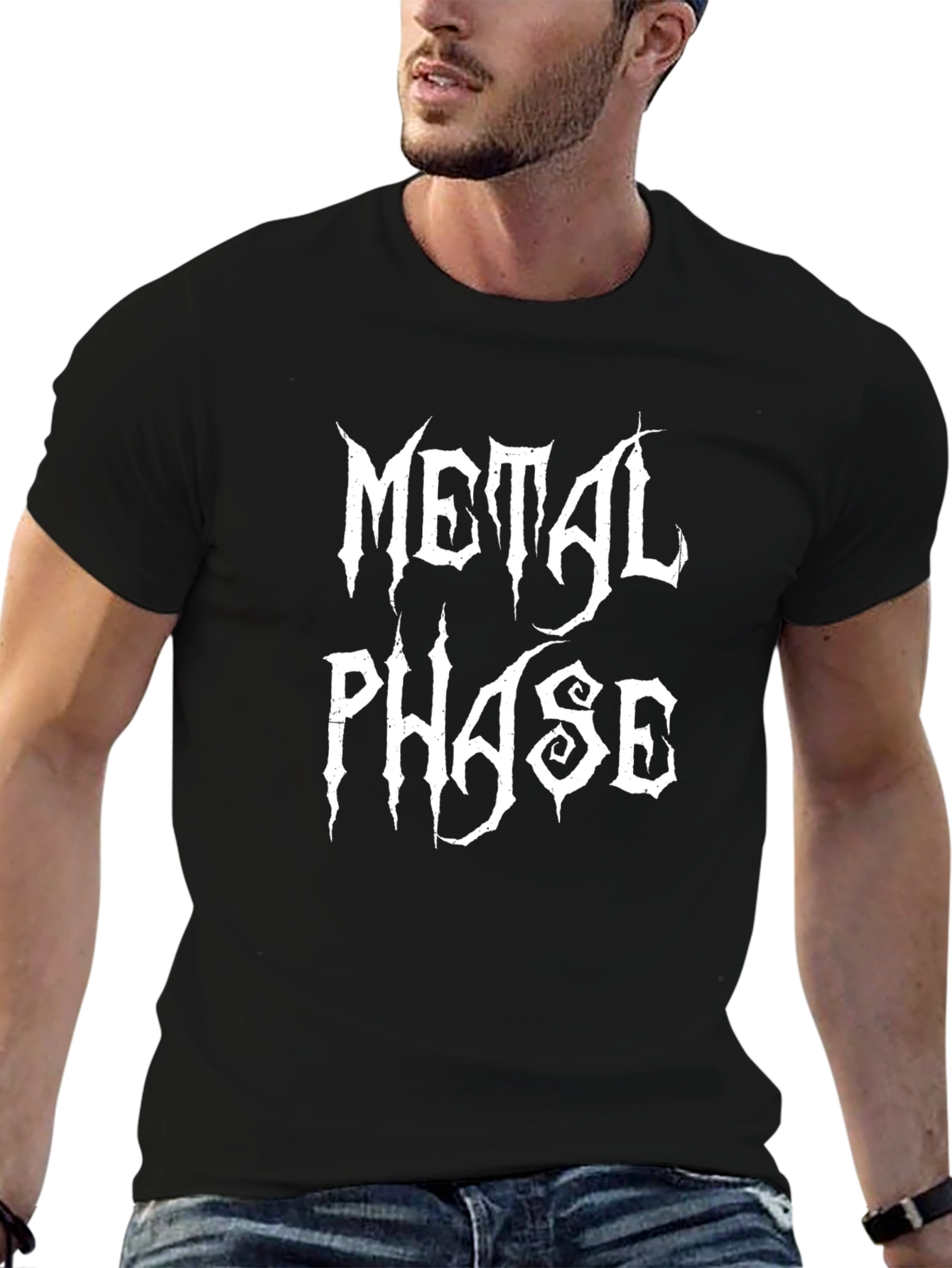Black Metal Phase Black T-Shirt - Gothic Band Style view 6