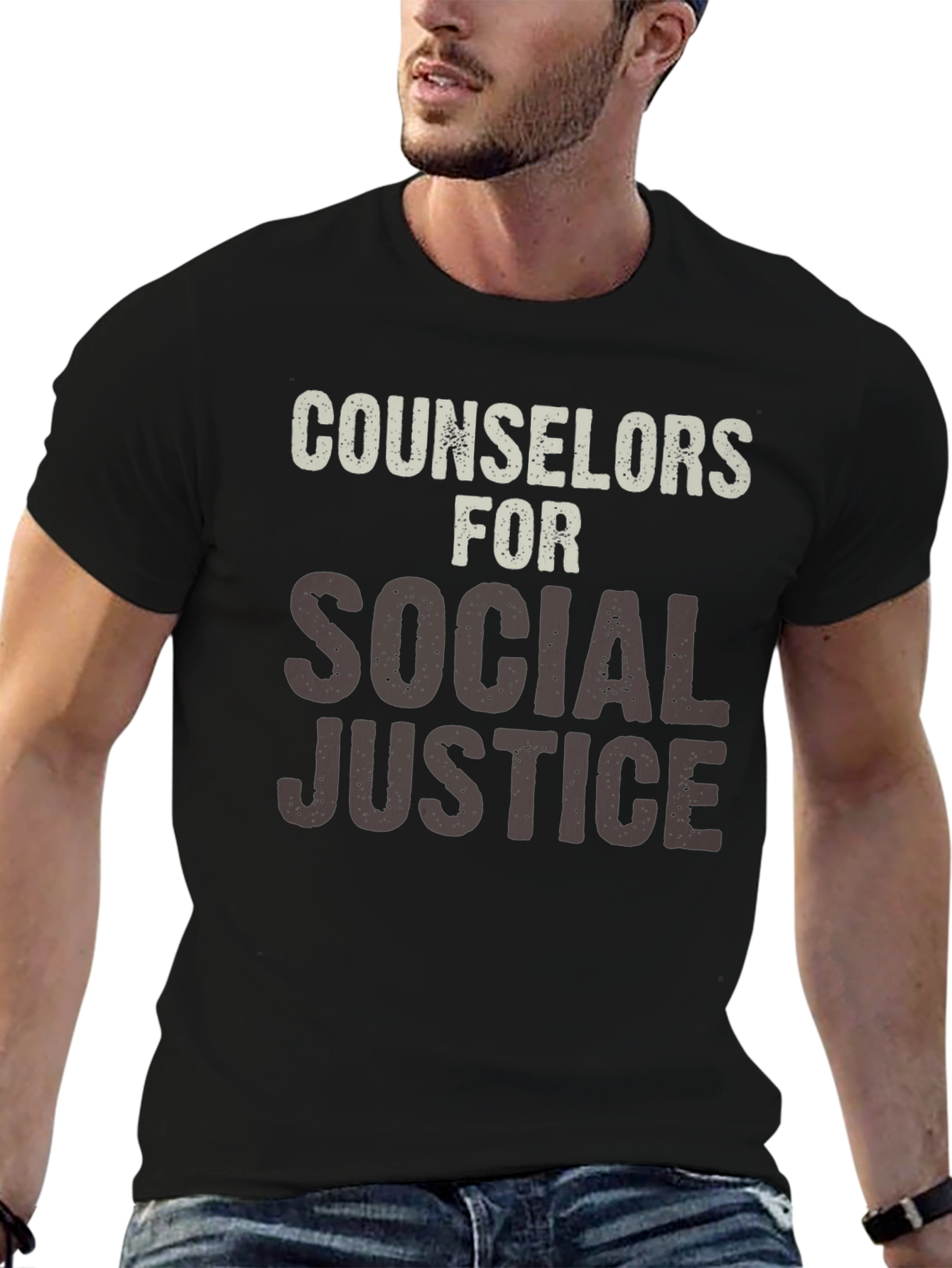 Black Counselors for Social Justice Black T-Shirt view 6