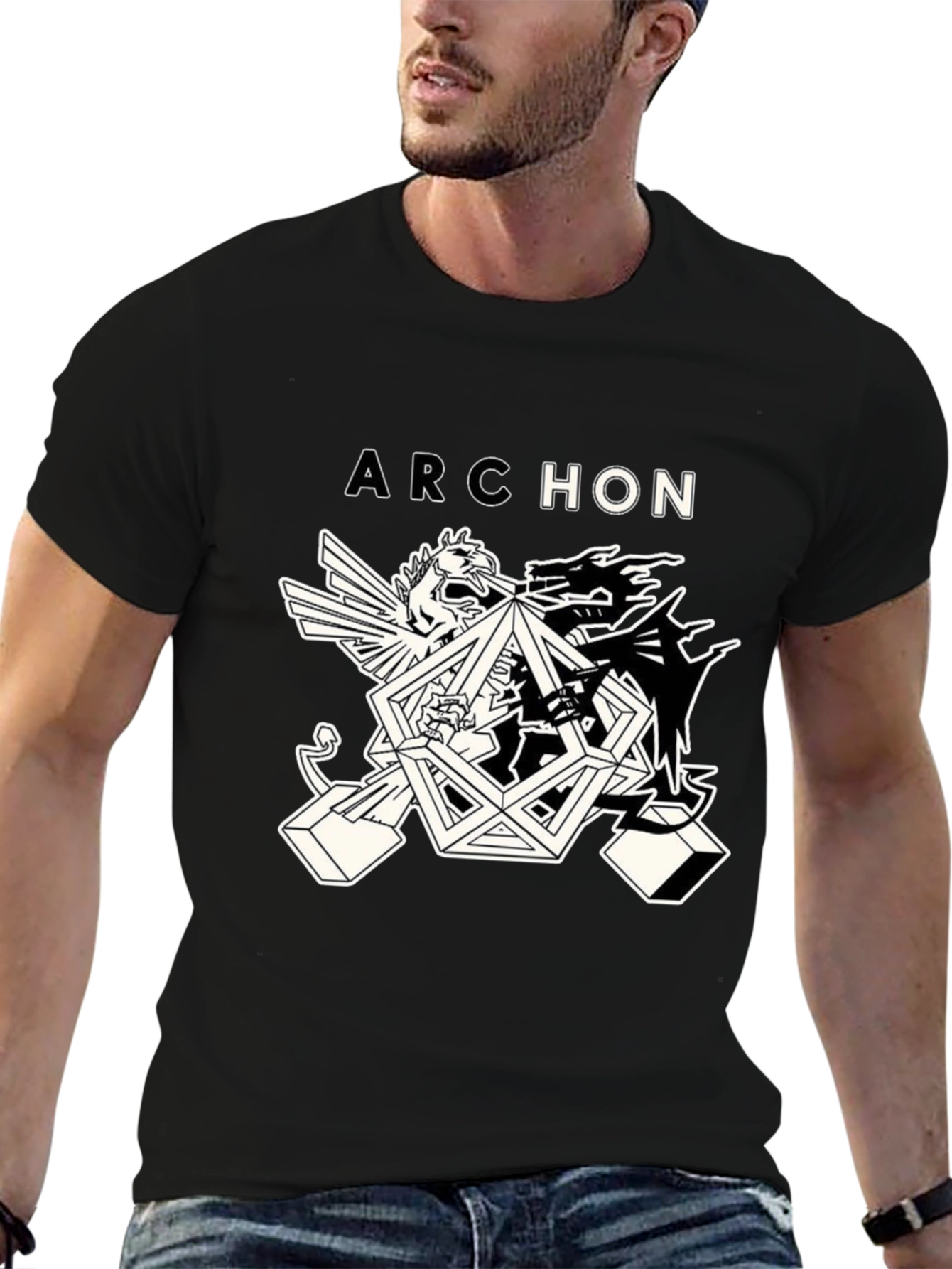 Black Archon Graphic Tee - Black Cotton Blend view 6