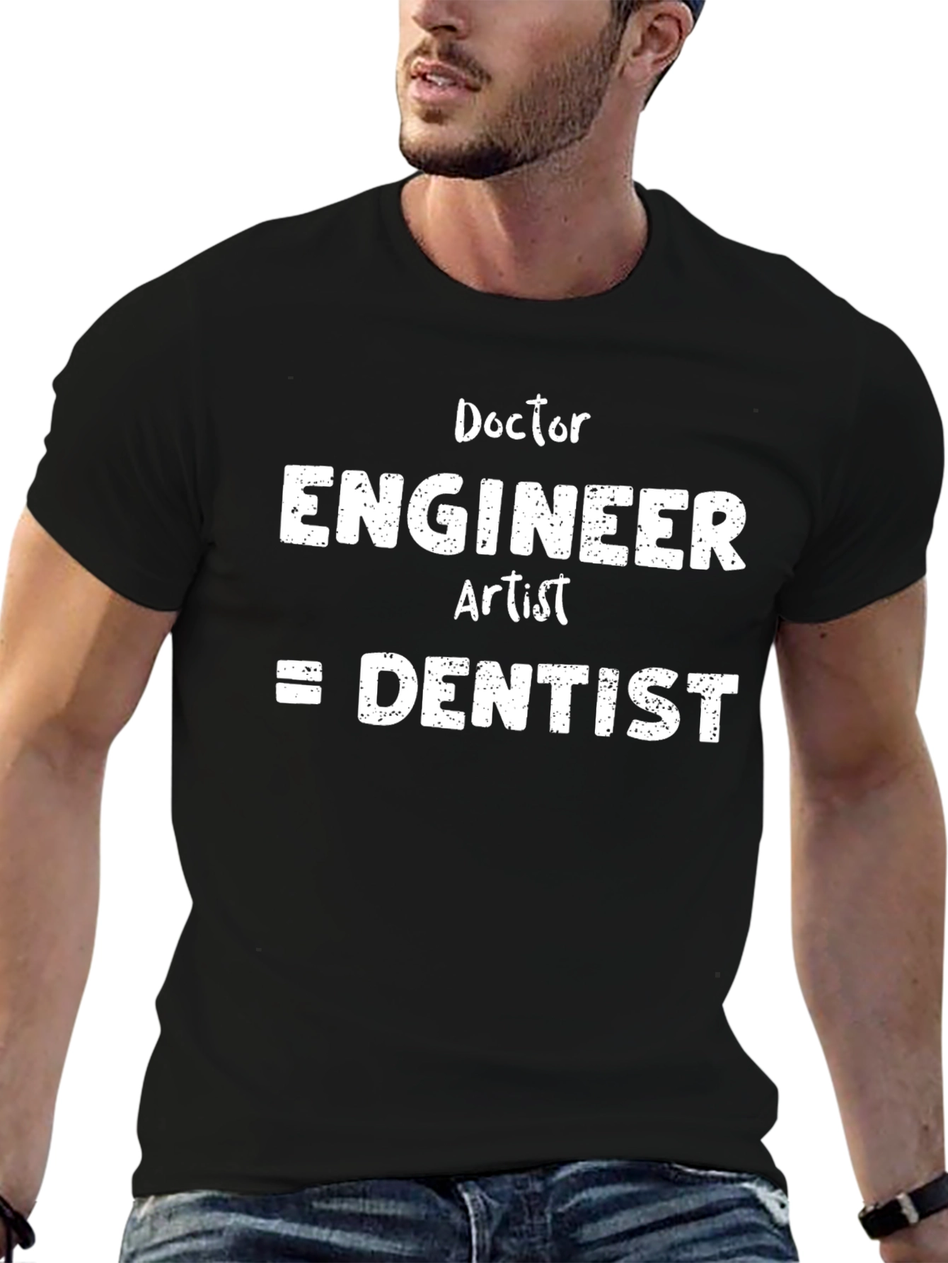 Black Doctor Engineer Artist = Dentist T-Shirt view 6