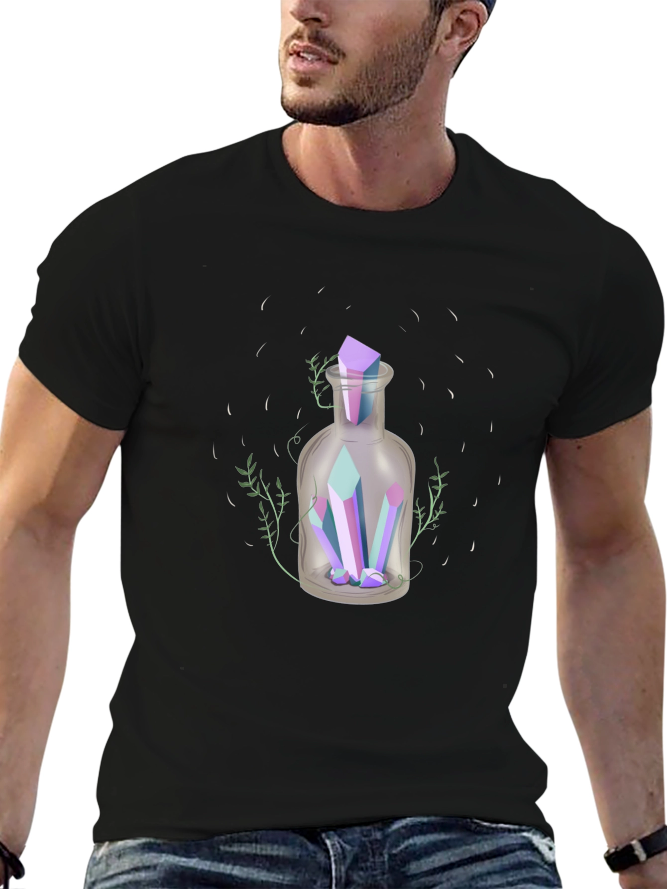 Black Mystic Crystal Bottle T-Shirt view 6