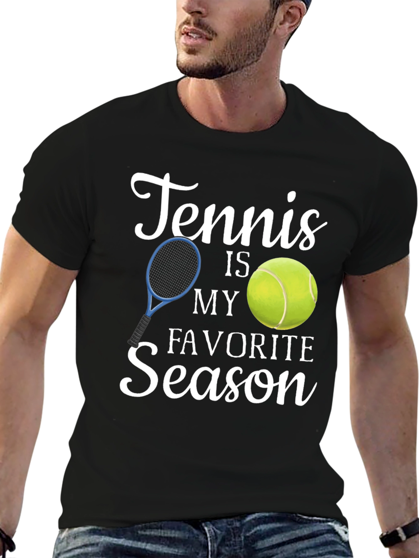 Black Tennis is My Favorite Season T-Shirt view 6
