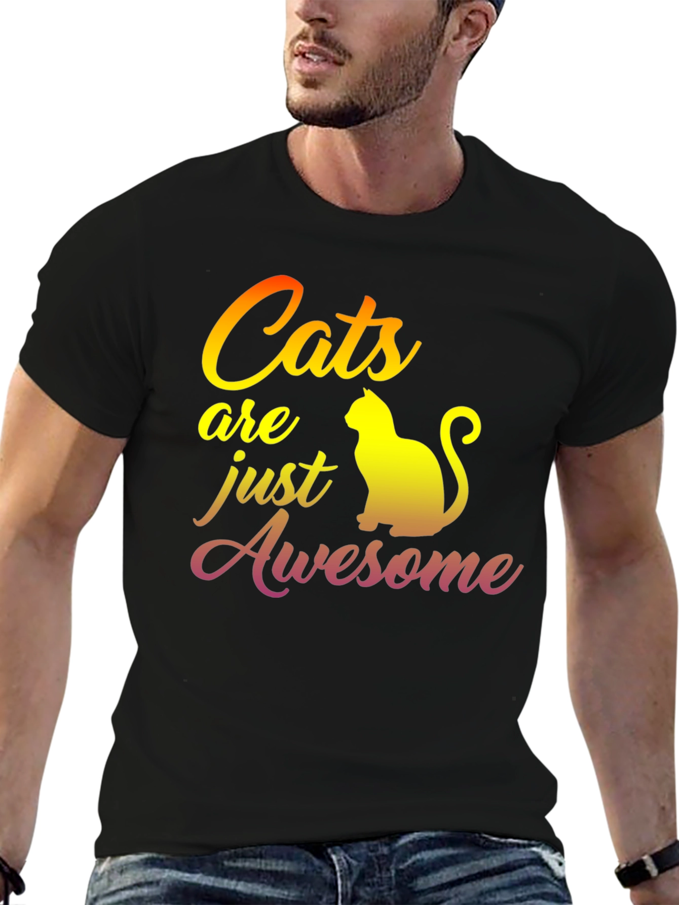 Black Cats Are Awesome Graphic T-Shirt view 6