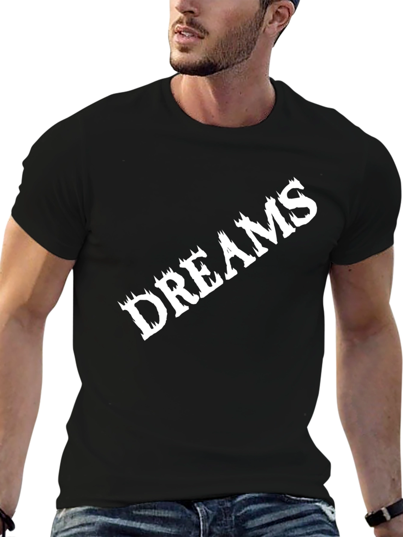 Black Dreams Graphic Tee - Black Short Sleeve Casual Shirt view 6