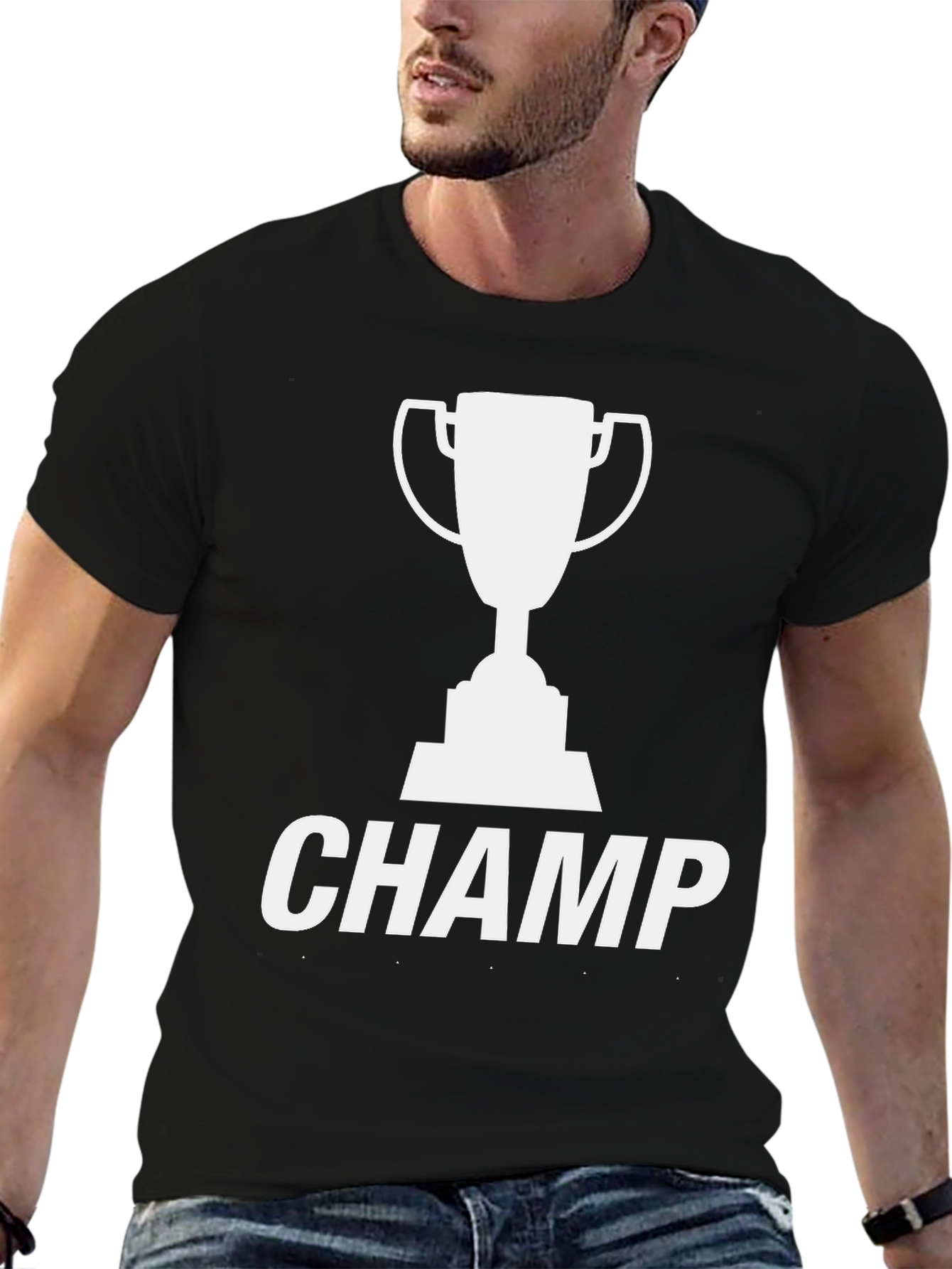 Black Champ Trophy Graphic T-Shirt - Black view 6