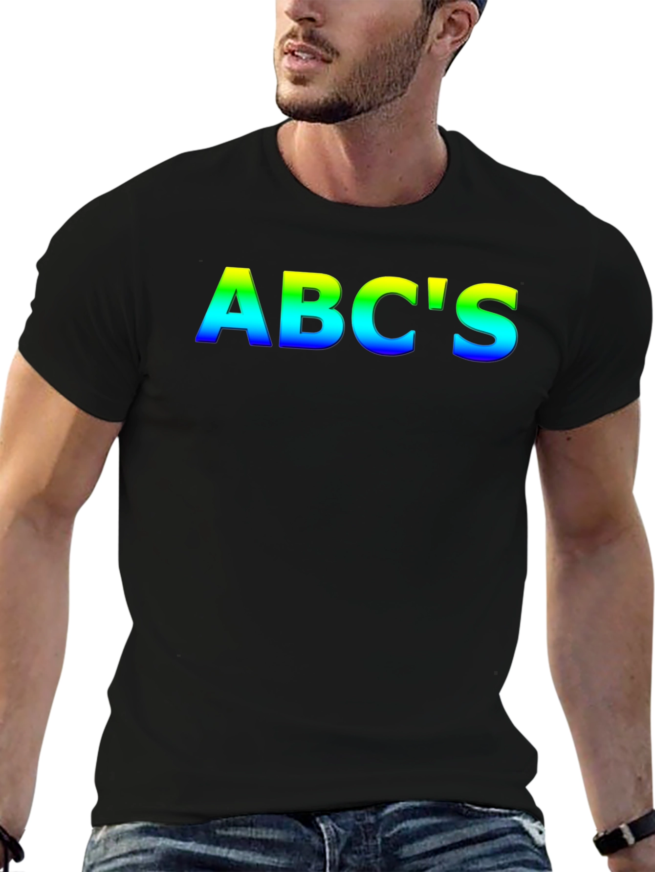 Black Rainbow ABC's Black T-Shirt view 6