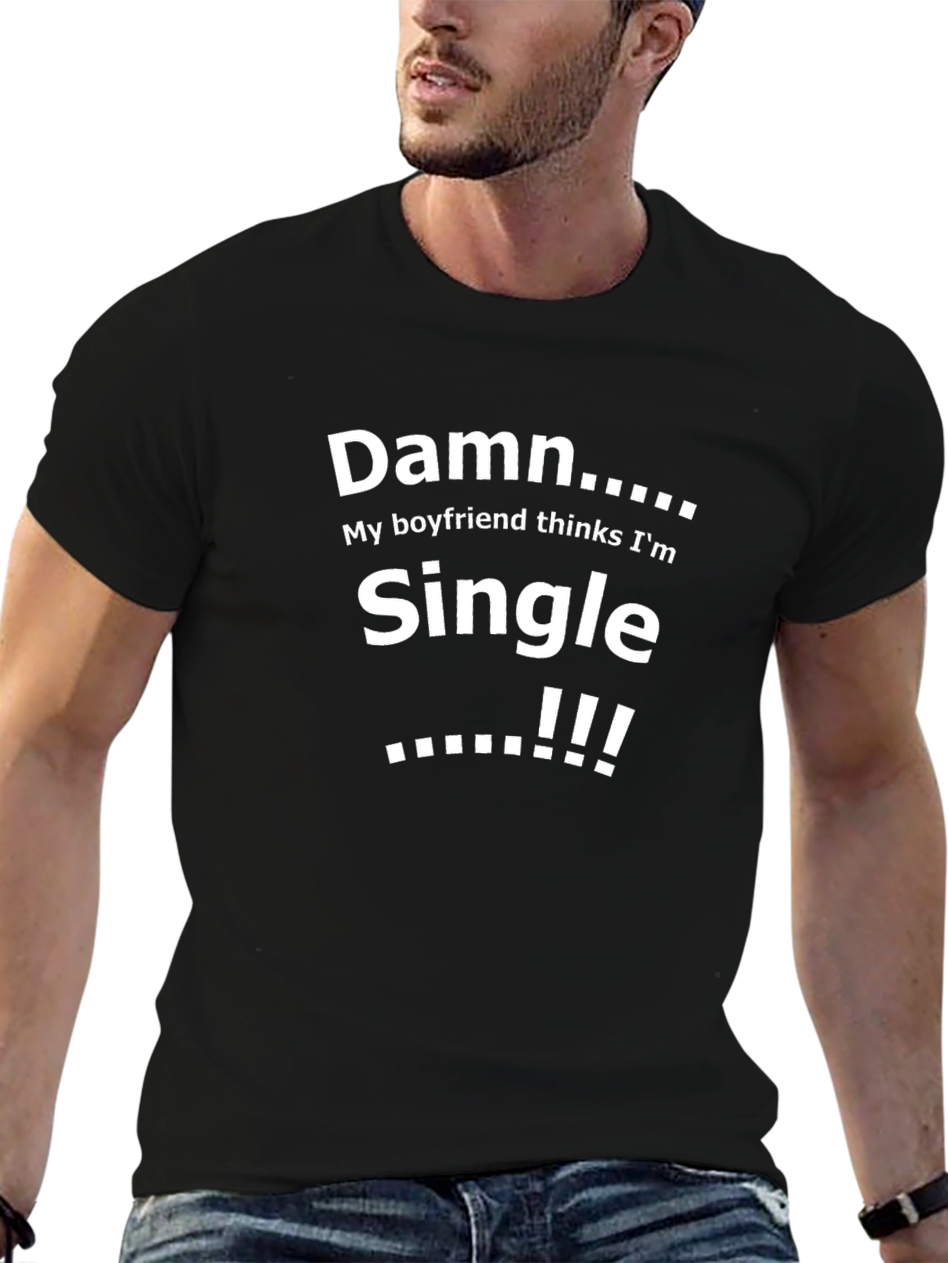 Black Funny Single Awareness Graphic Tee view 6