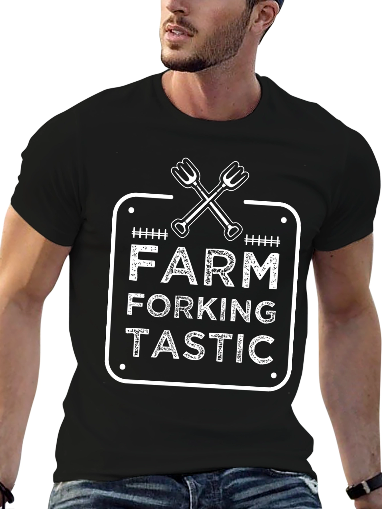 Black Farm Forking Tastic Graphic Tee - Black view 6