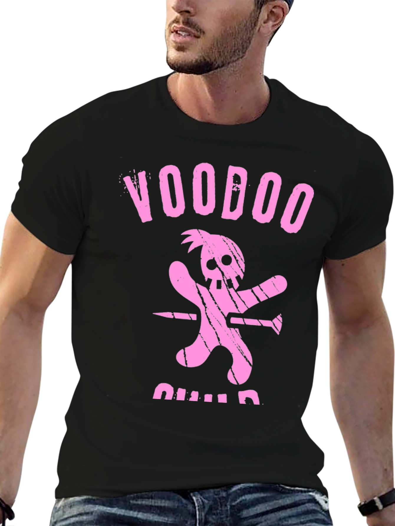 Black Voodoo Child Graphic T-Shirt view 6
