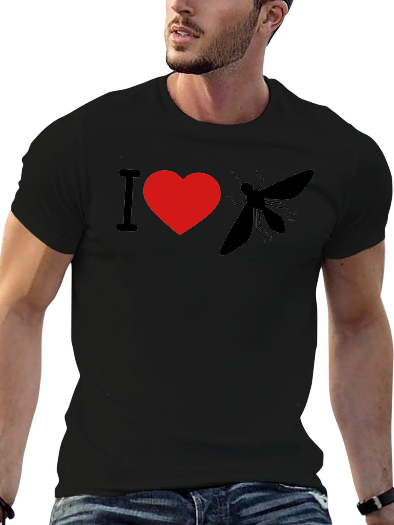 Black I Heart Mosquito T-Shirt - Novelty Graphic Tee view 6