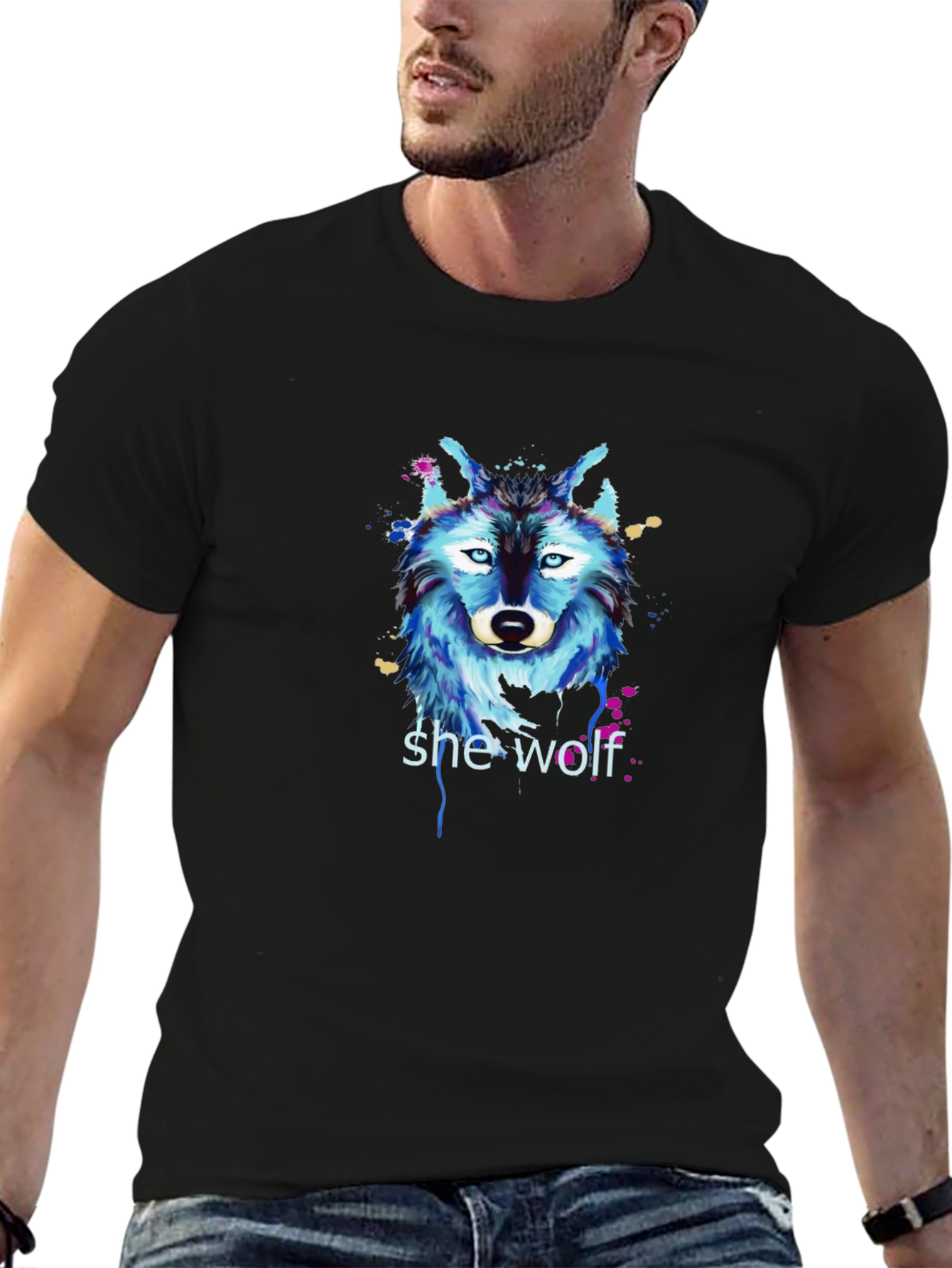 Black She Wolf Graphic T-Shirt view 6