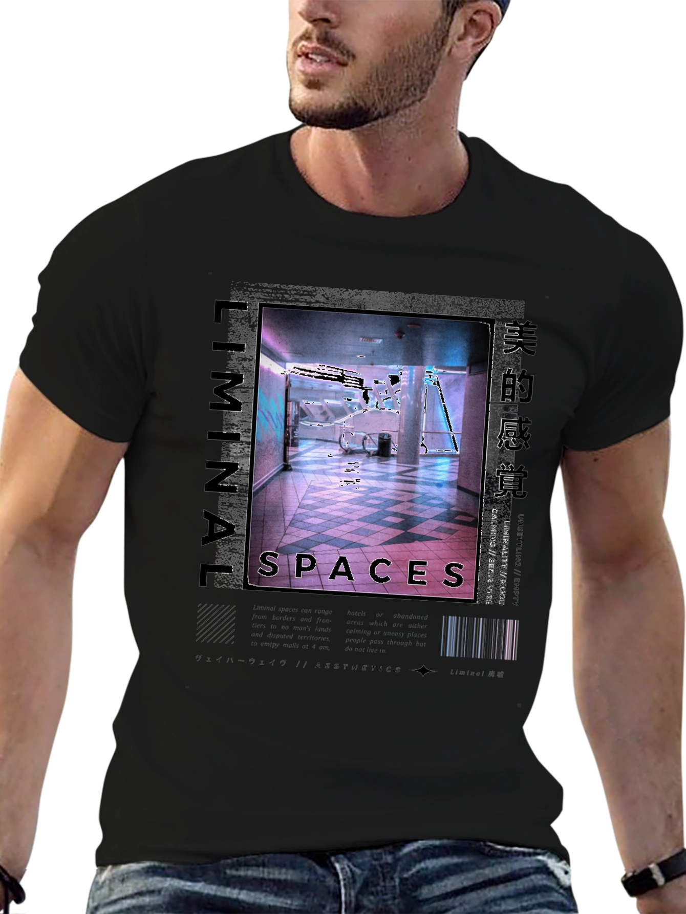 Black Liminal Spaces Graphic Tee - Black Urban Style view 6