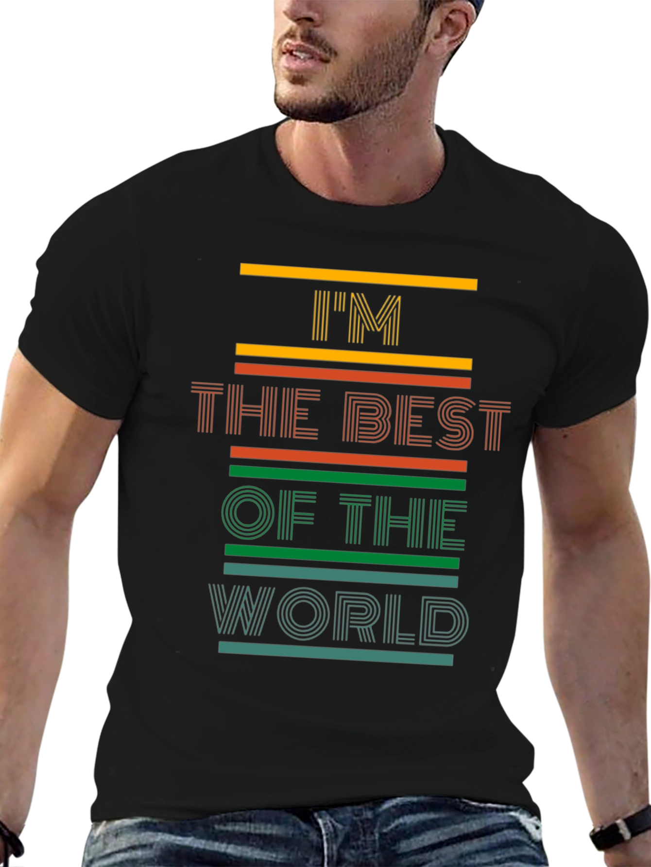 Black I'm The Best Of The World Men's Graphic Tee view 6