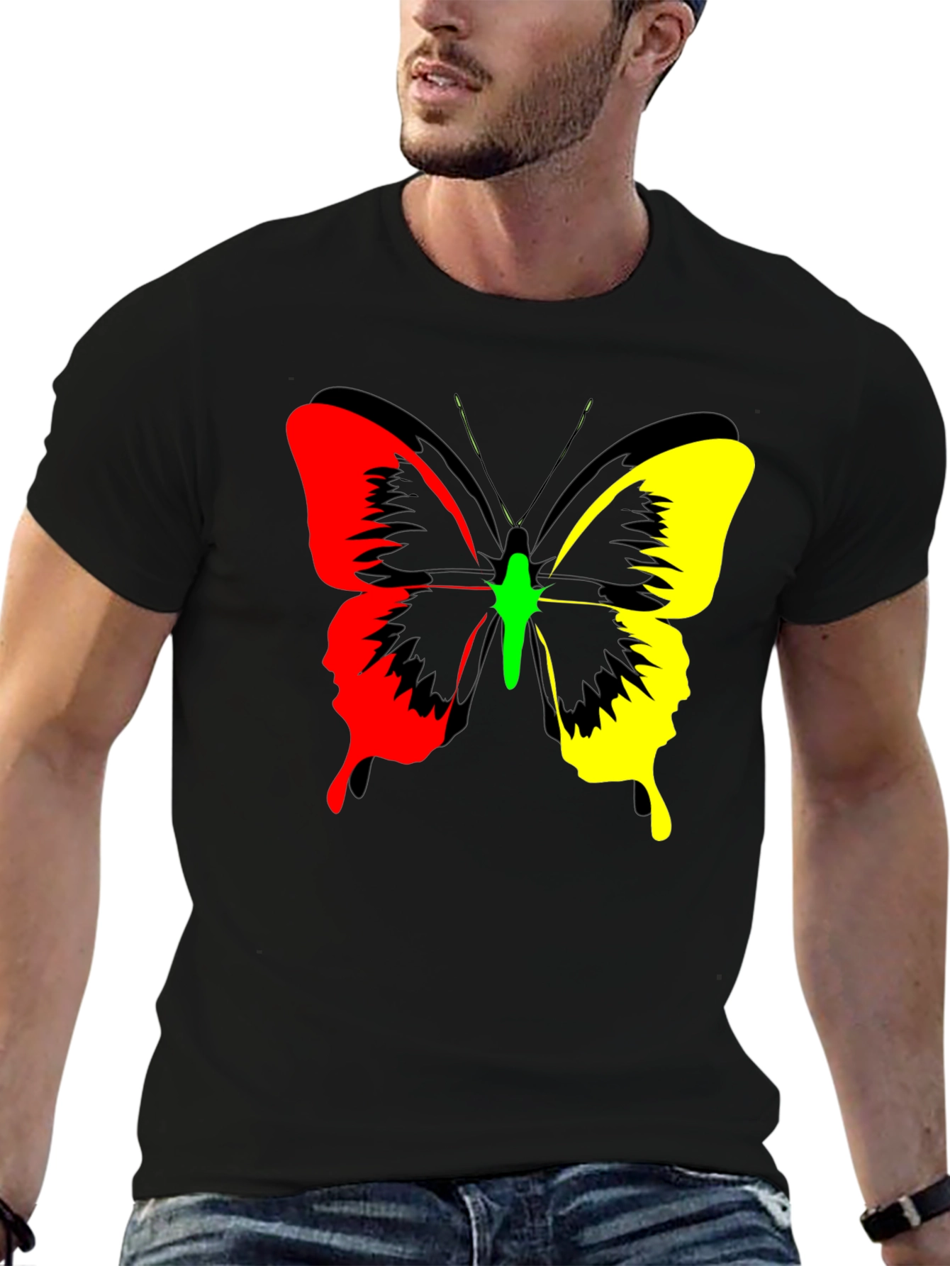 Black Butterfly Graphic Print Tee - Bold Fashion view 6