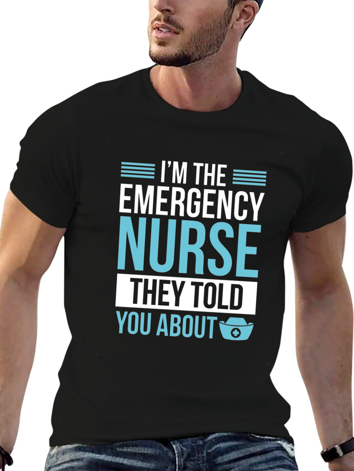 Black Emergency Nurse T-Shirt - Funny Nurse Gift view 6