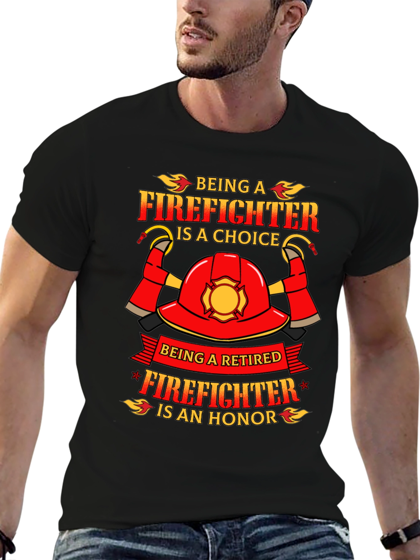 Black Firefighter Retirement Honor T-Shirt view 6