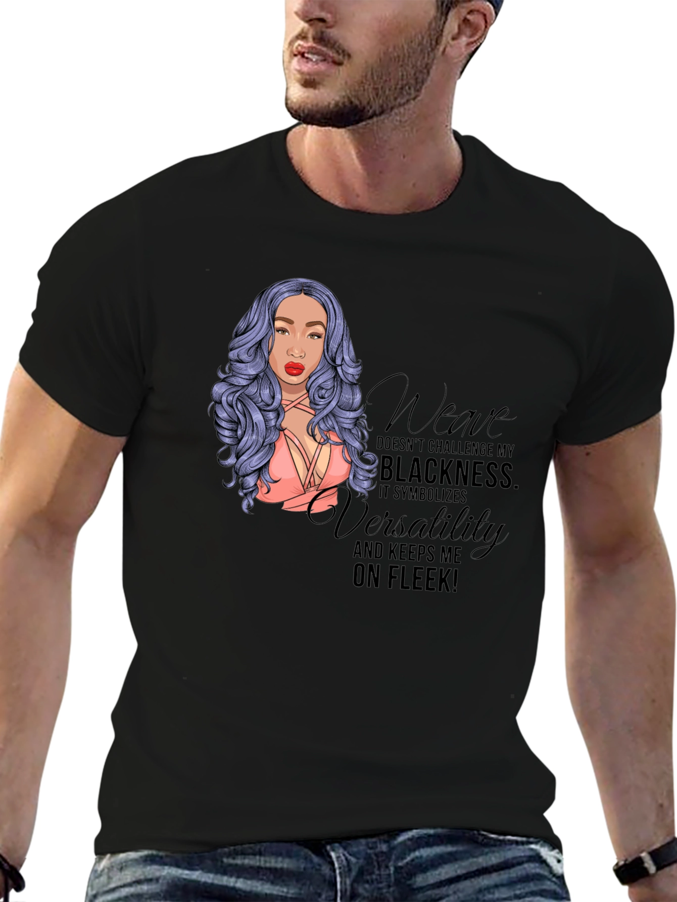 Black Weave On Fleek Graphic Tee view 6