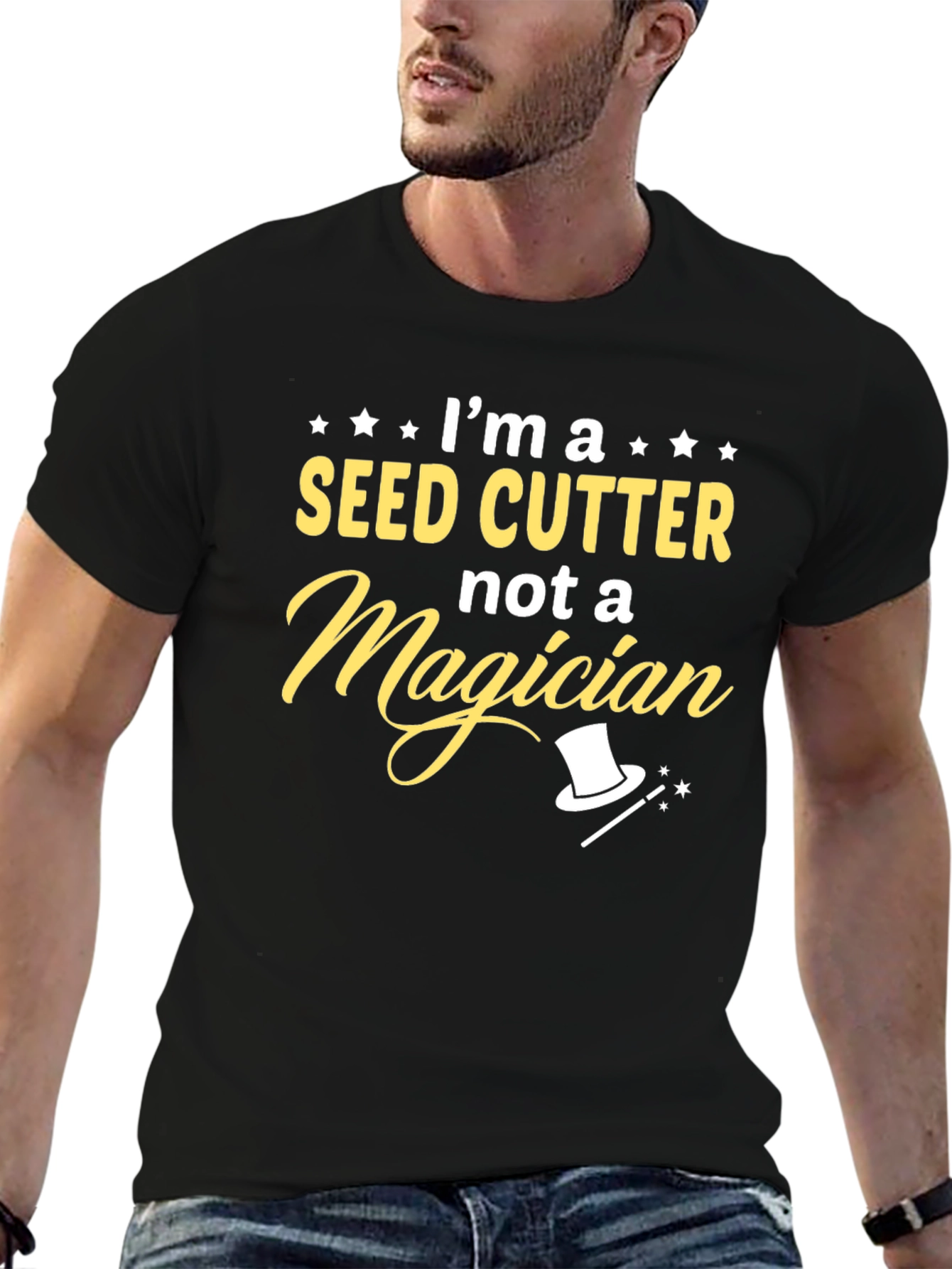 Black Seed Cutter Not a Magician T-Shirt view 6