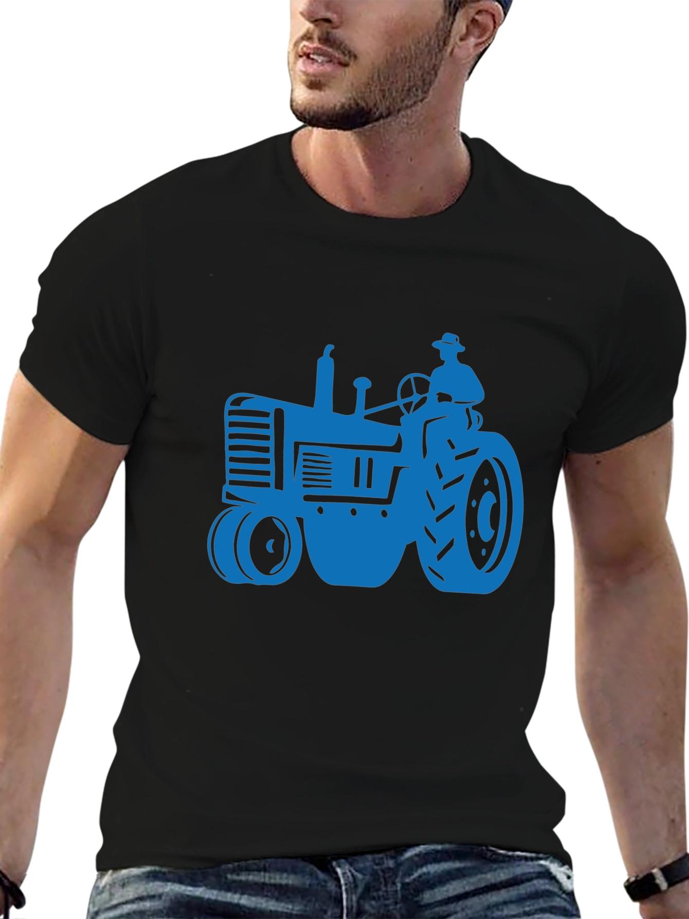 Black Tractor Graphic Tee - Farm Life Shirt view 6