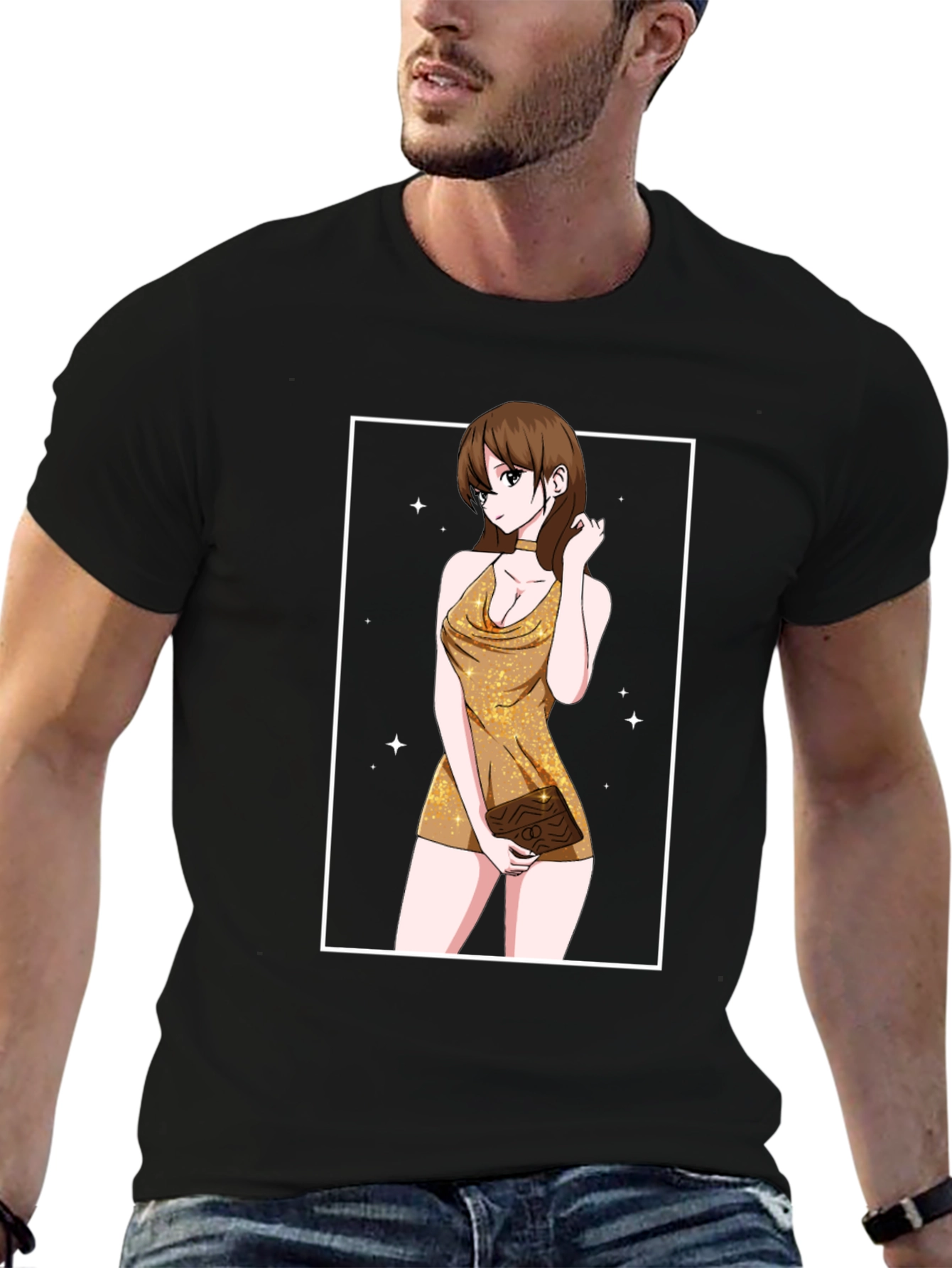 Black Anime Girl T-Shirt - Trendy Graphic Tee view 6