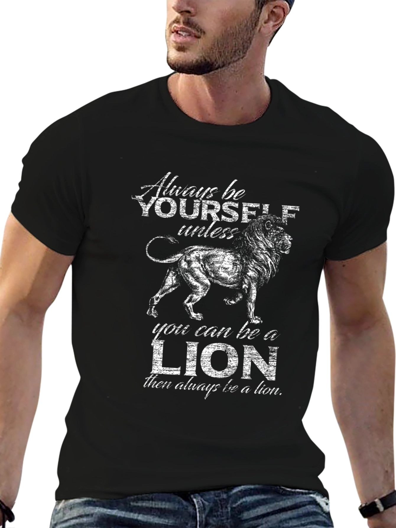 Black Lion Graphic T-Shirt - Always Be Yourself Tee view 6
