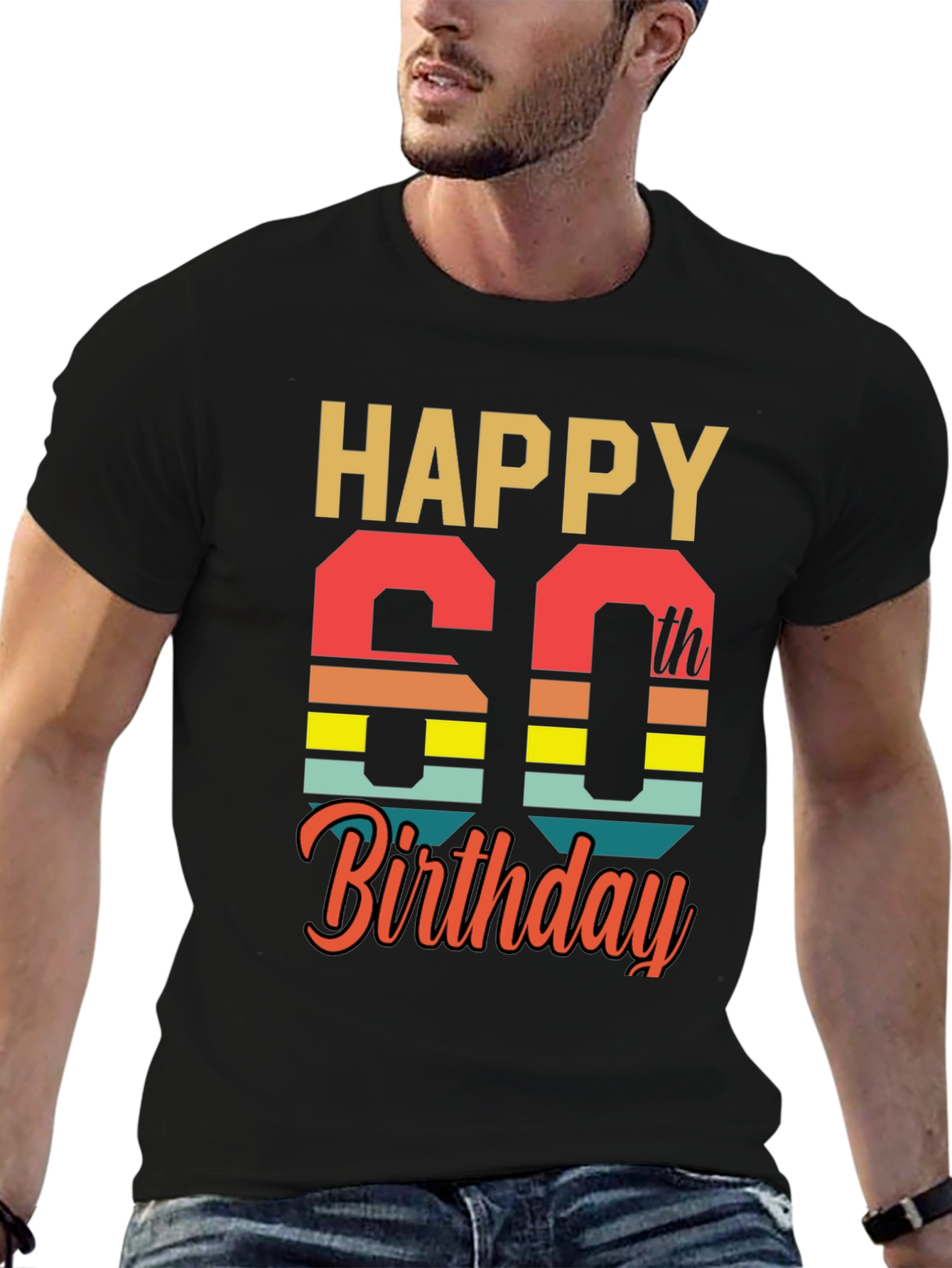 Black Happy 60th Birthday Graphic Tee view 6
