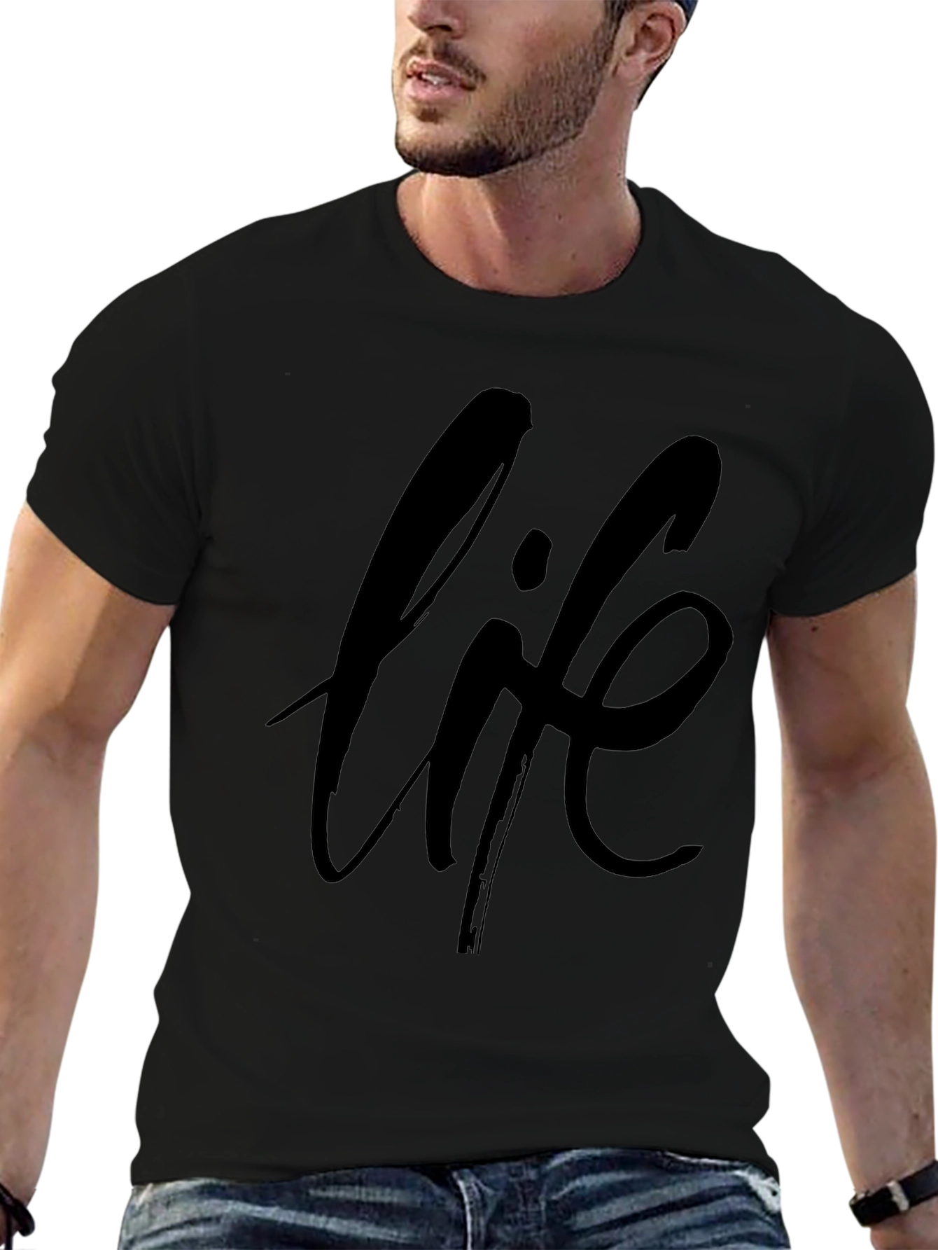 Black Life Graphic Black T-Shirt view 6