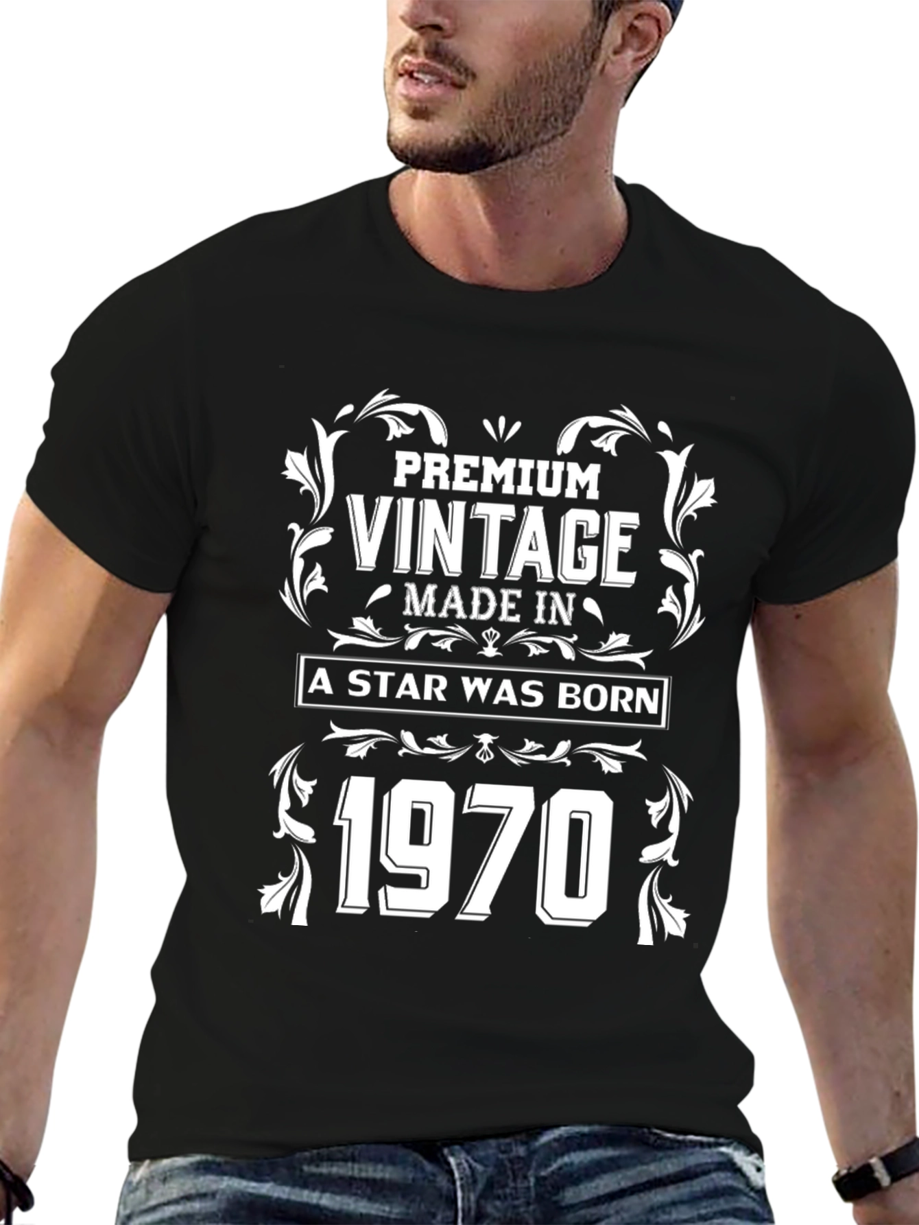 Black Premium Vintage Made In 1970 T-Shirt view 6