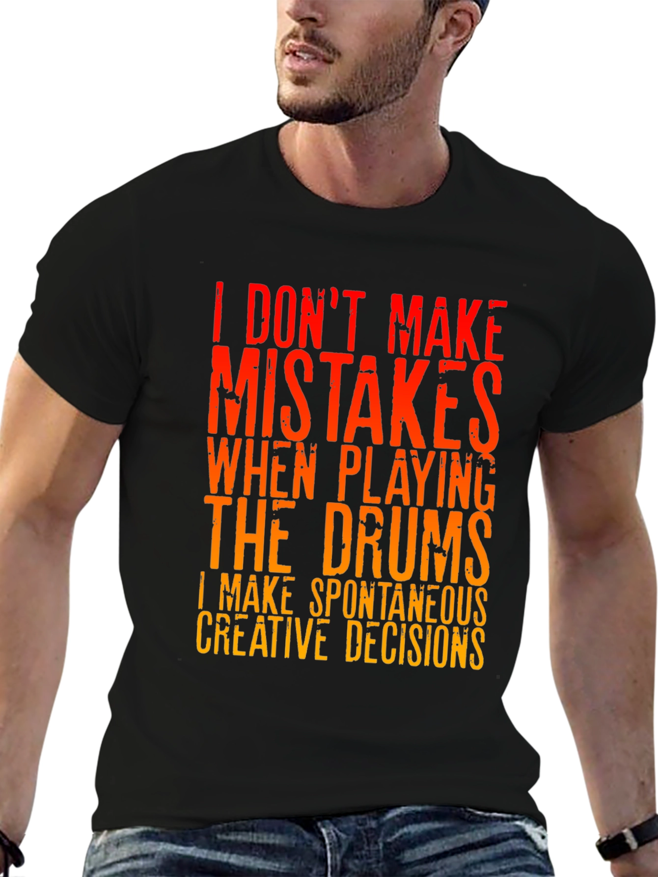 Black Drummer T-Shirt: I Don't Make Mistakes view 6