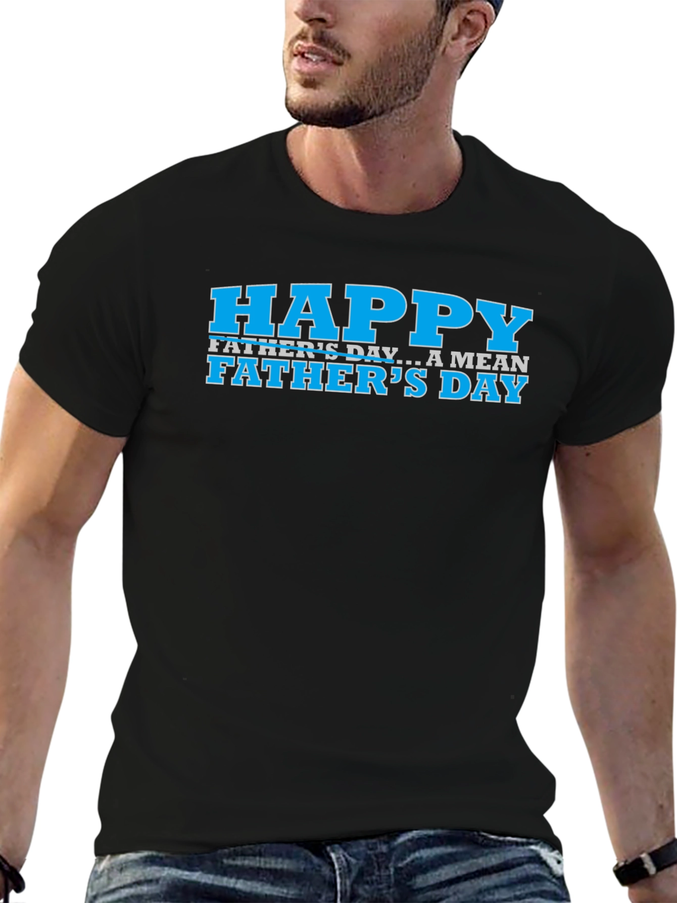 Black Happy Father's Day T-Shirt view 6