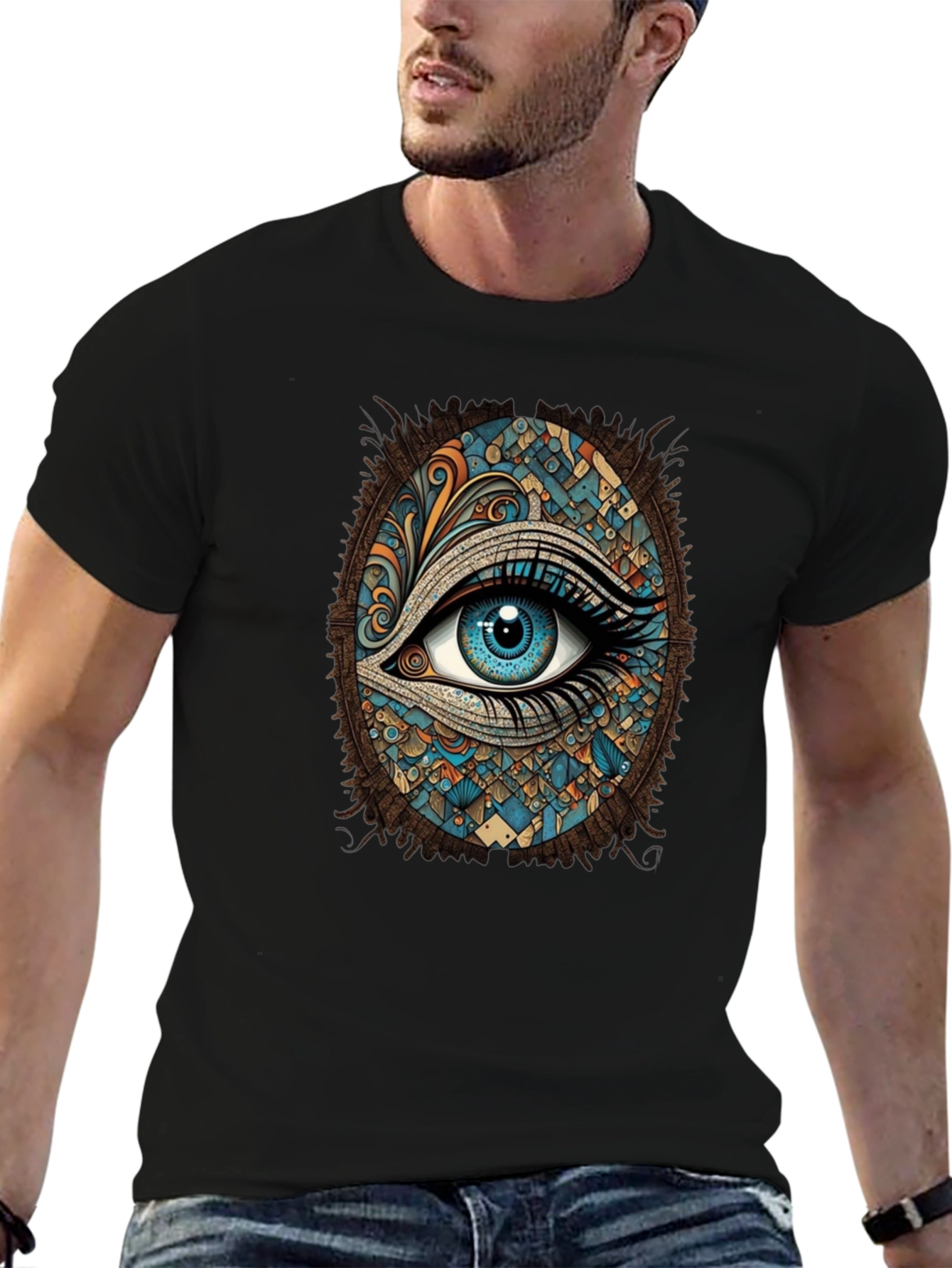 Black Mystic Eye Graphic Tee - Artistic Vision view 6