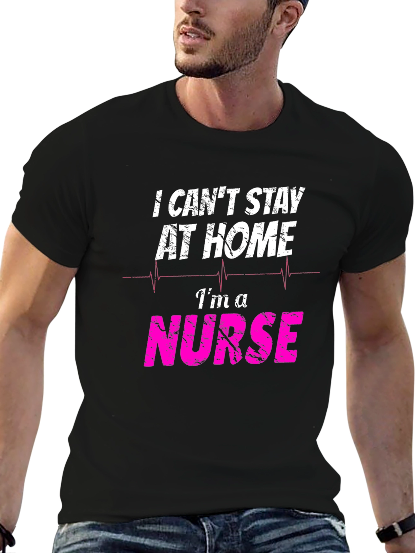 Black I Can't Stay at Home I'm A Nurse T-Shirt view 6