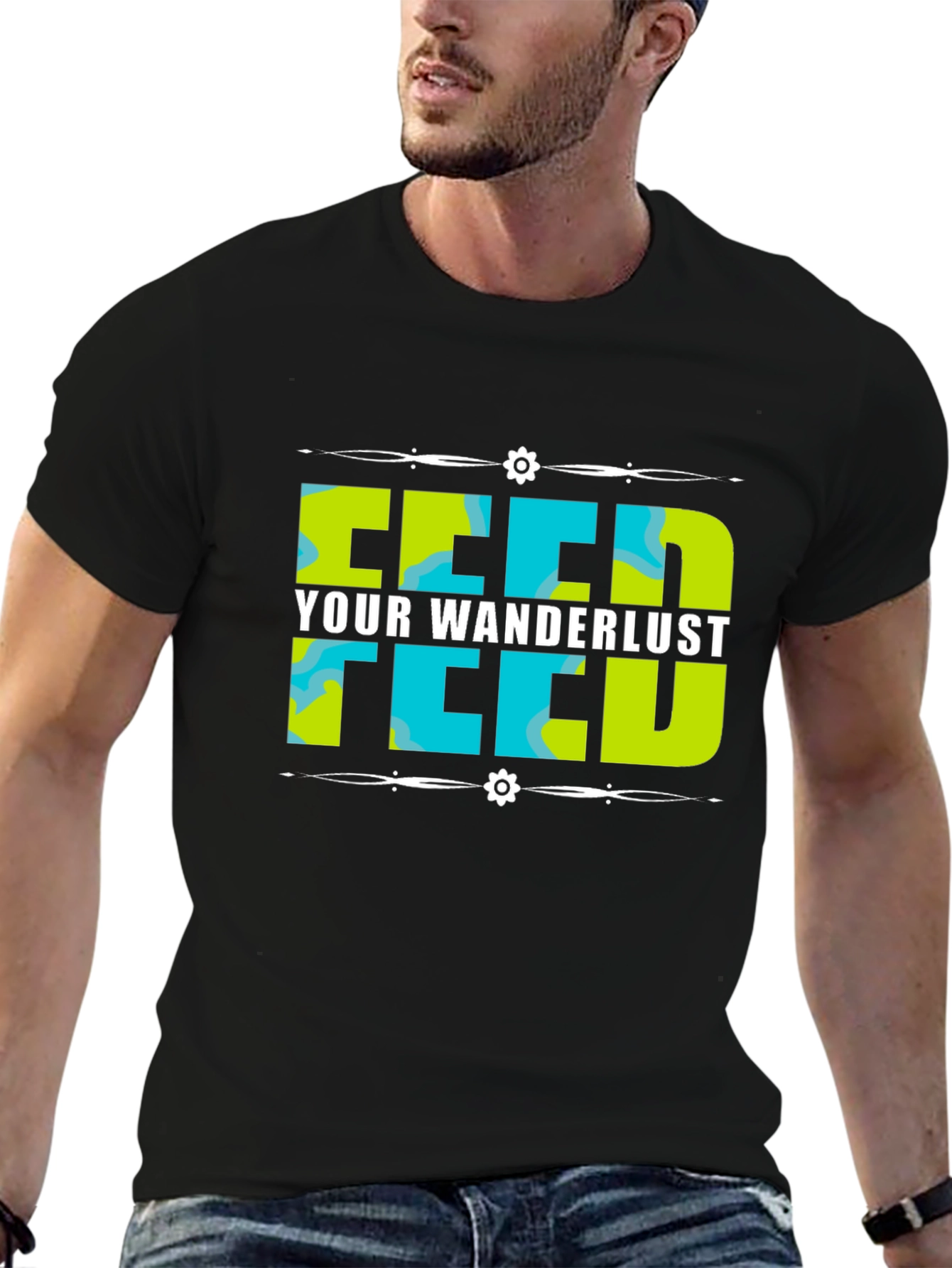 Black Feed Your Wanderlust Graphic Tee view 6