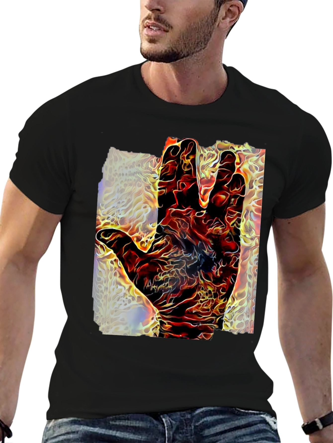 Black Live Long and Prosper Graphic Tee - Black Cotton Blend view 6