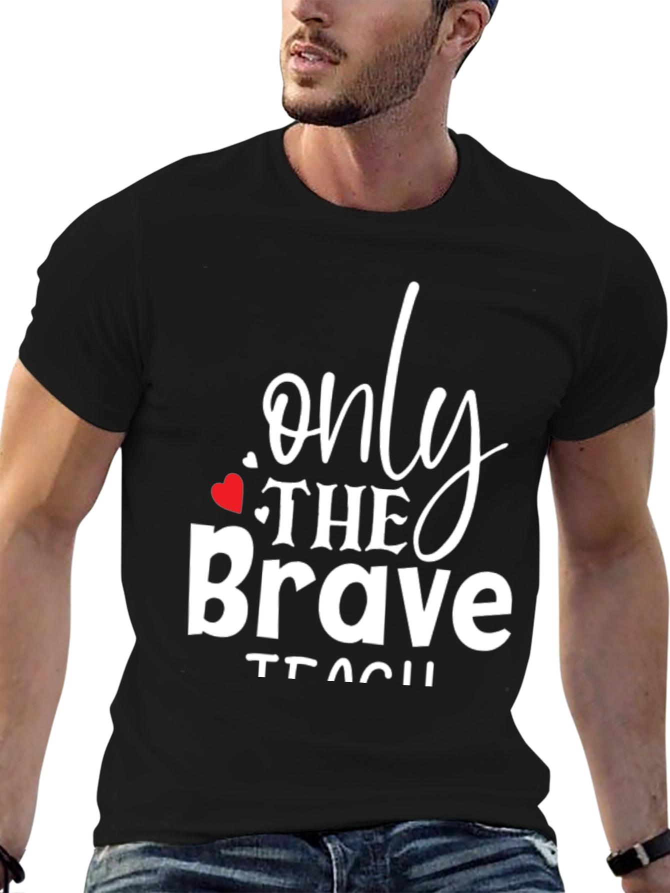 Black Only The Brave Teach Black Graphic Tee view 6