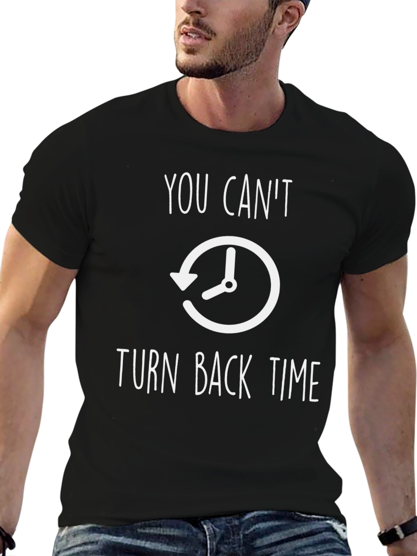 Black You Can't Turn Back Time T-Shirt view 6