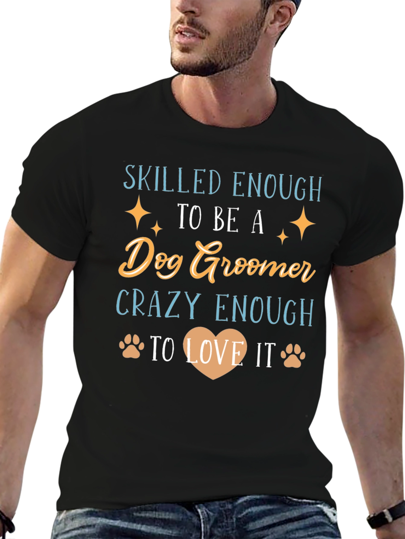 Black Dog Groomer Graphic T-Shirt - Unisex Cotton Tee view 6