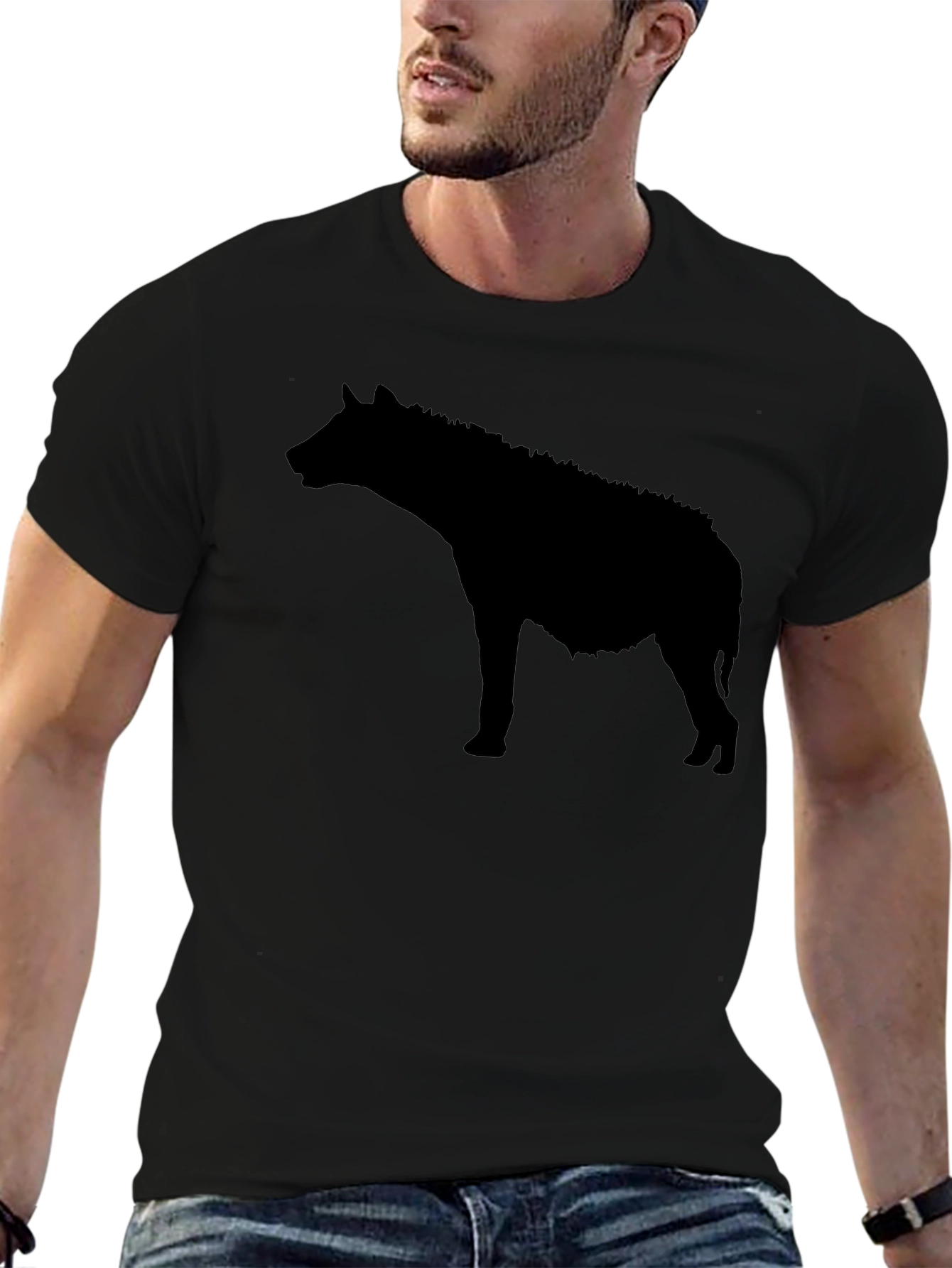 Black Hyena Silhouette Graphic T-Shirt view 6
