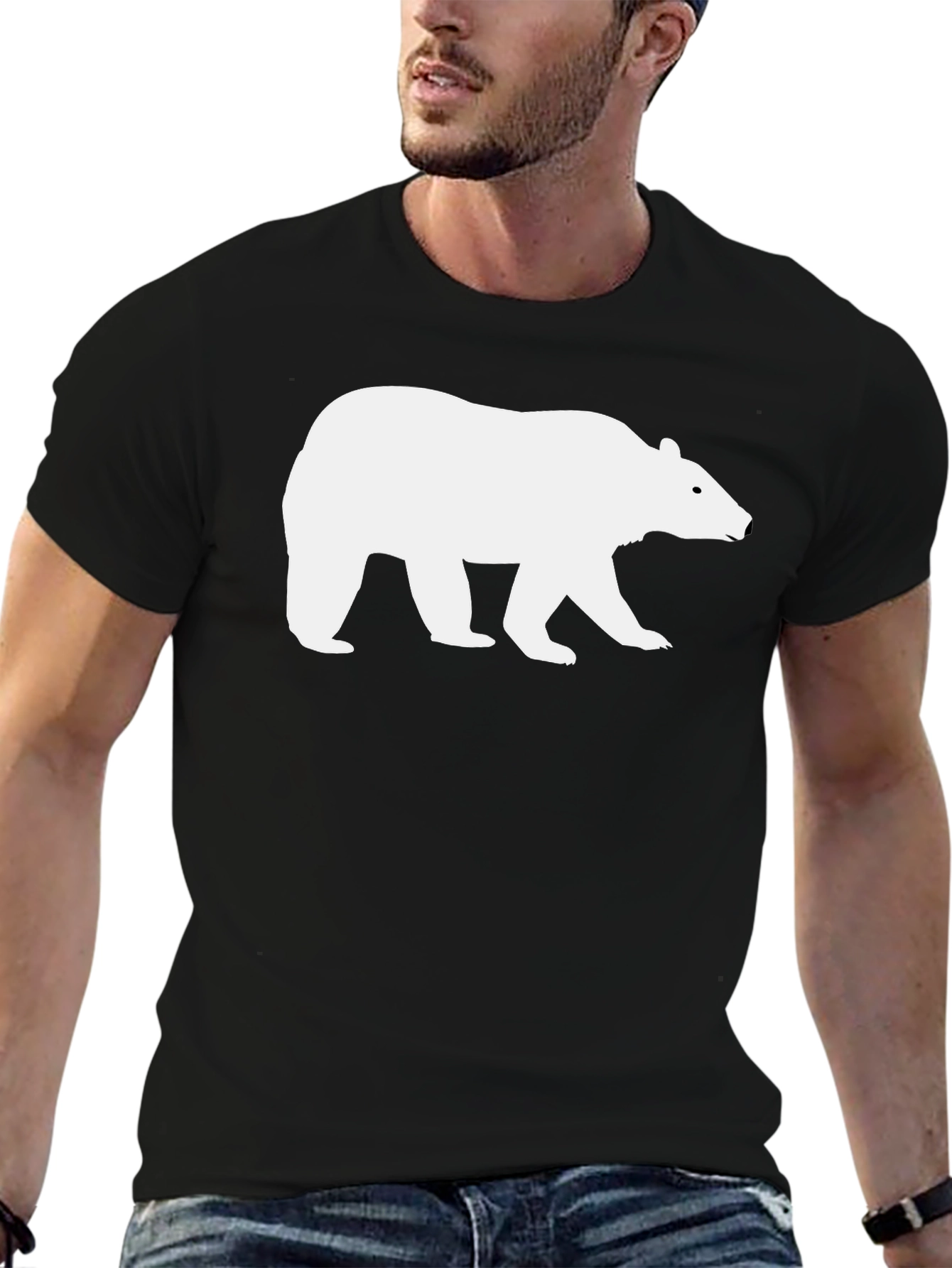 Black Black Bear Graphic Tee - Animal Lover T-Shirt view 6